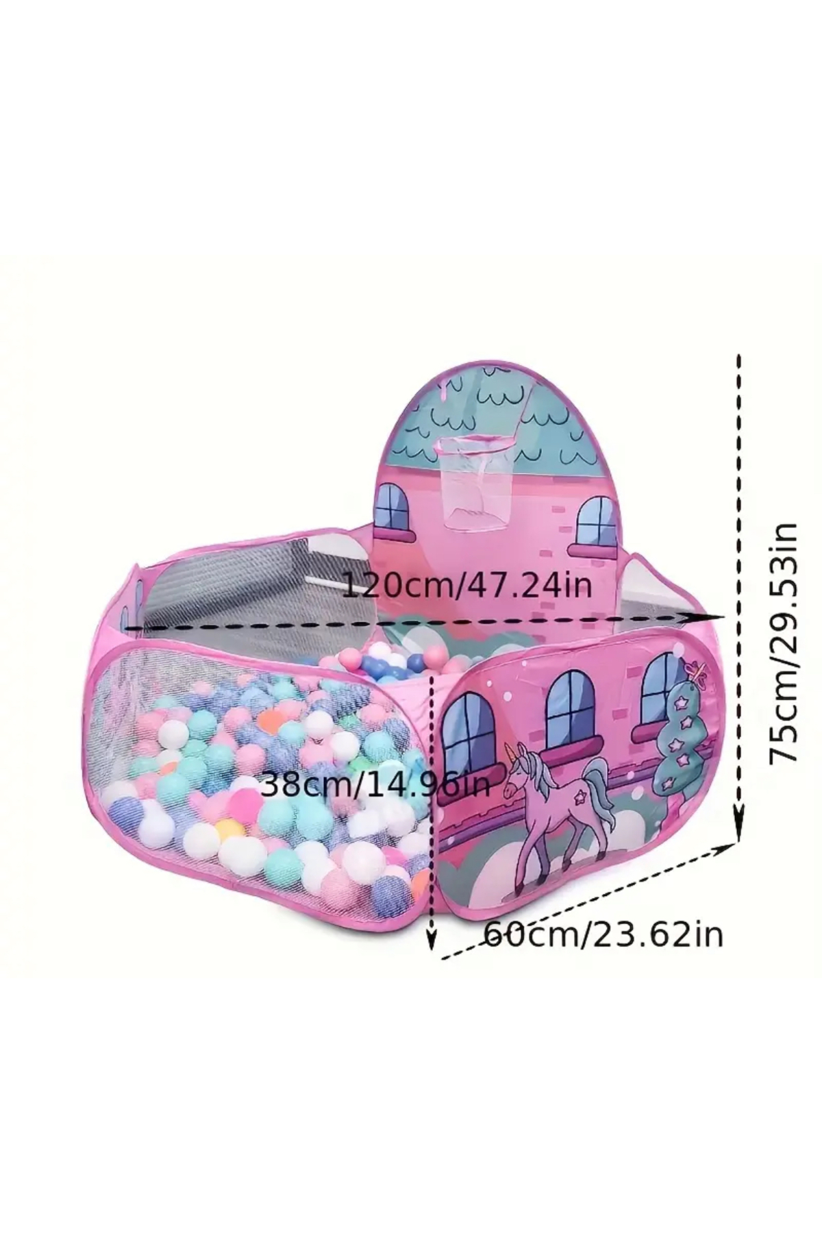 Vivaverse Unicorn Desenli Pembe Top Havuzu Çadırı - Toplar Dahil Değildir fotoğrafı 4 (önizleme)