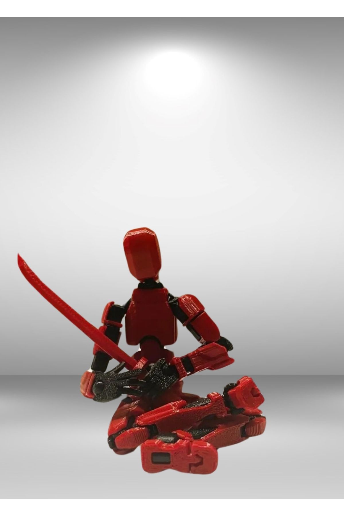 HobiHub-Movable Action Figure Red Black – T13 / Titan 13 Dummy, Including Katana 3