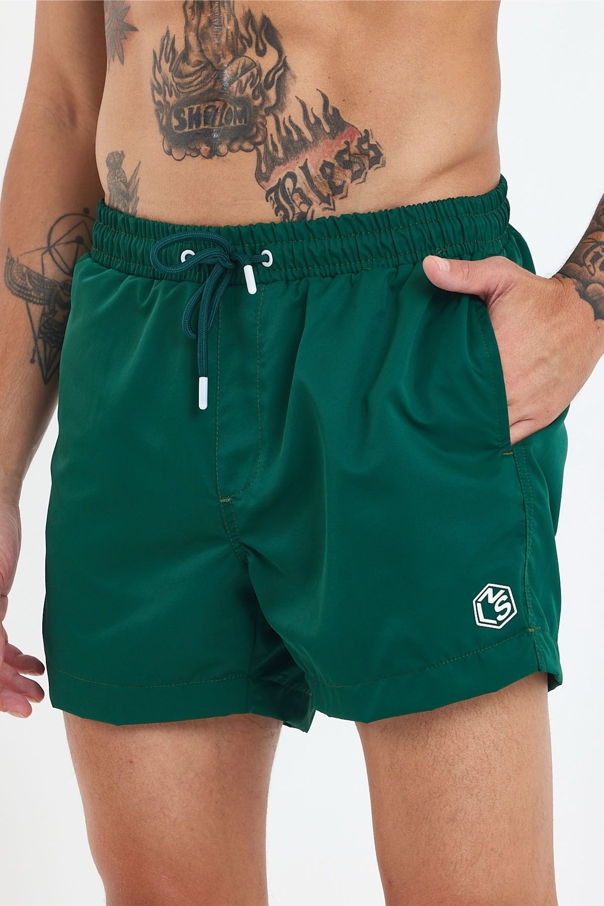 MADZEYMODA-Premium Men's Lined Emerald Swim Shorts Ls-95093 1