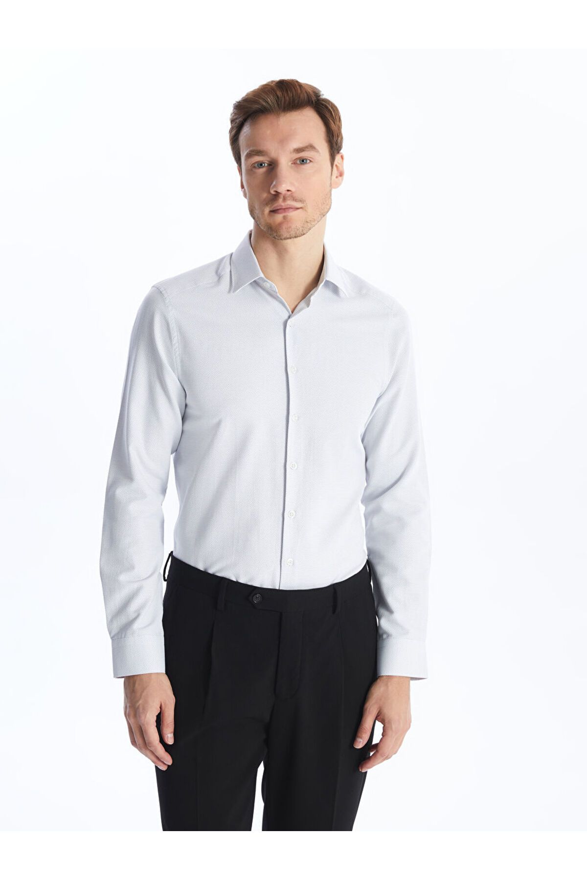 LC Waikiki Yeni Sezon Slim Fit Uzun Kollu Armurlu Erkek Dokulu Gomlek - S4CK24Z8