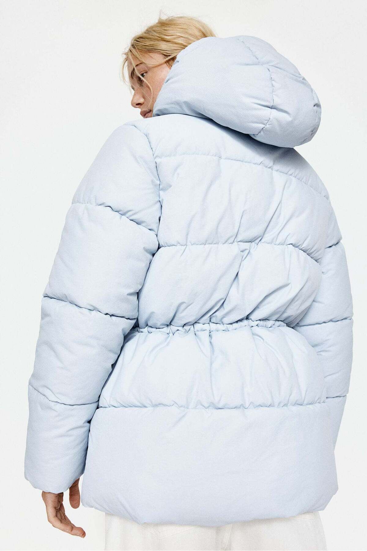 H&M-Oversized drawstring-waist puffer jacket 1