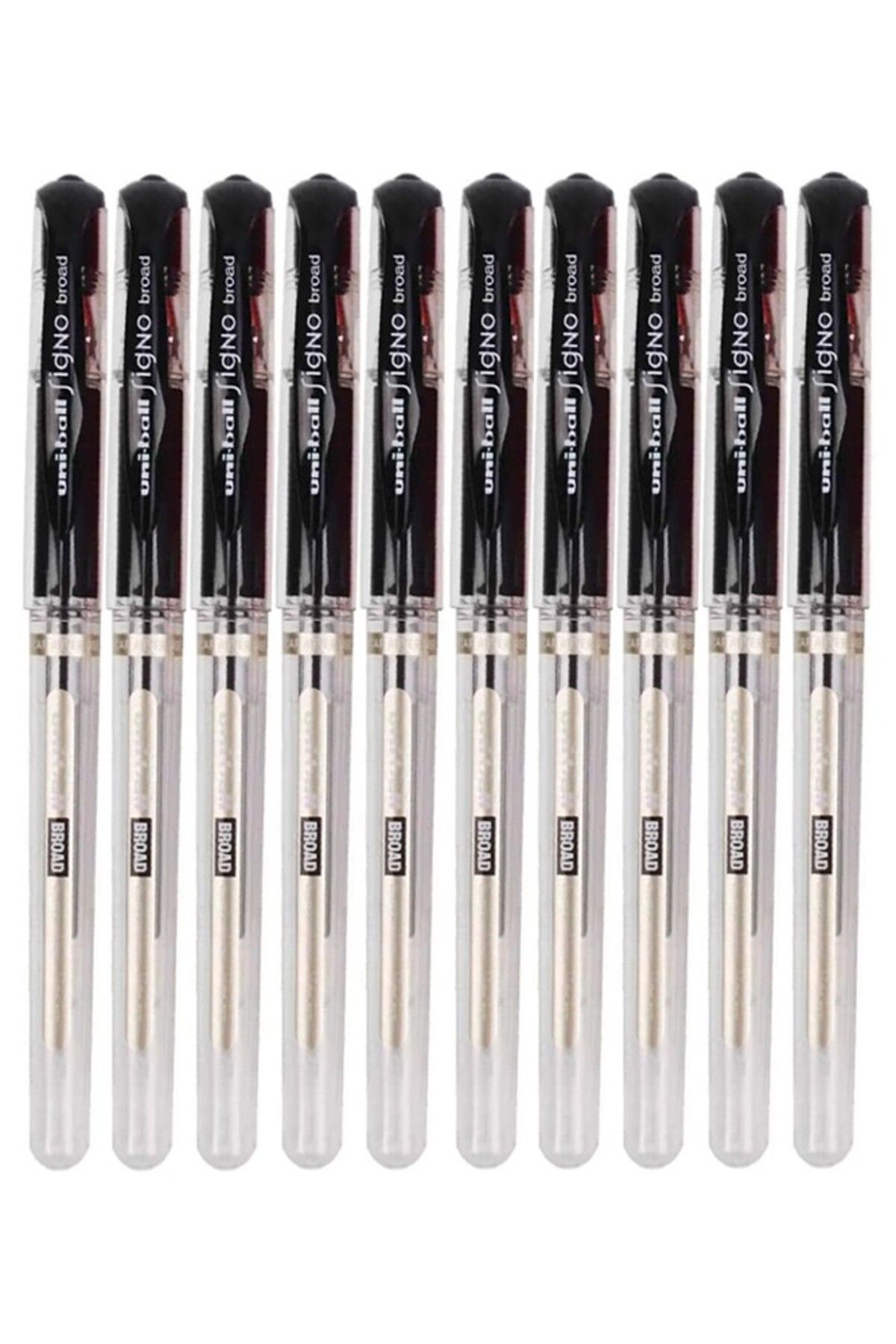 Artlantis Siyah İmza Kalemi 10 Adet Uniball Signo Broad 1.0 mm Roller Pilot Kalem Um-153 Roller Uçlu Likit Mür