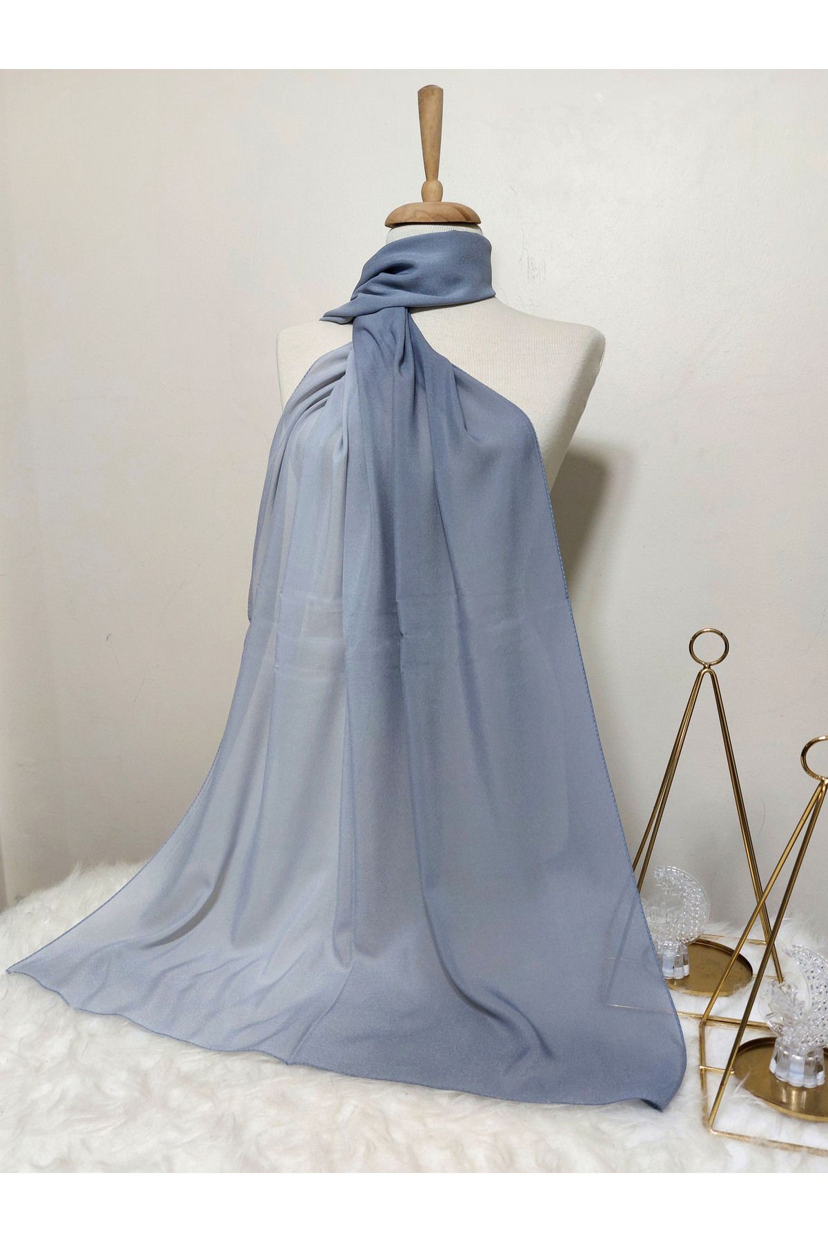 REMOMODA-Italian Chiffon Shawl Gradient Model You Can Use Both Sides, High Quality Soft-Soft 2
