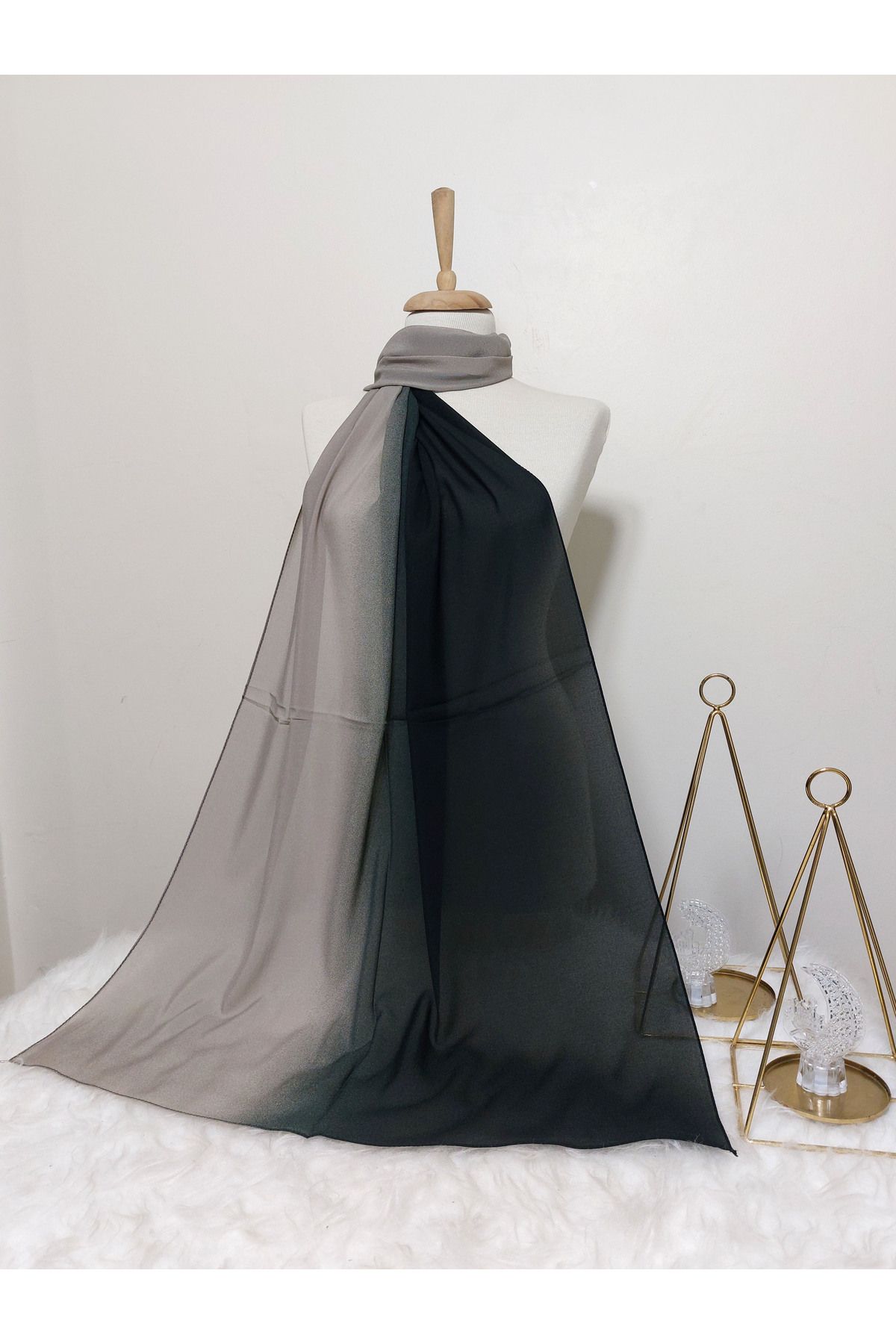 REMOMODA-Italian Chiffon Shawl Gradient Model You Can Use Both Sides, High Quality Soft-Soft 2