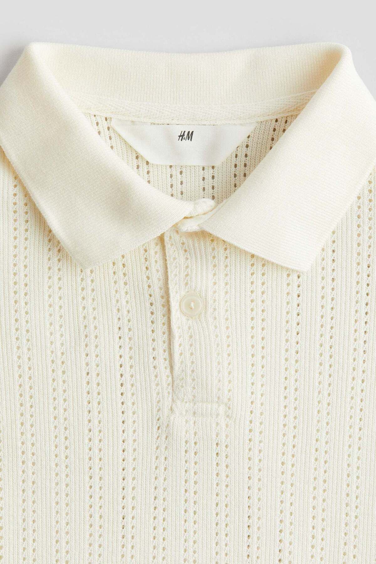 H&M-Pointelle-knit polo shirt 2