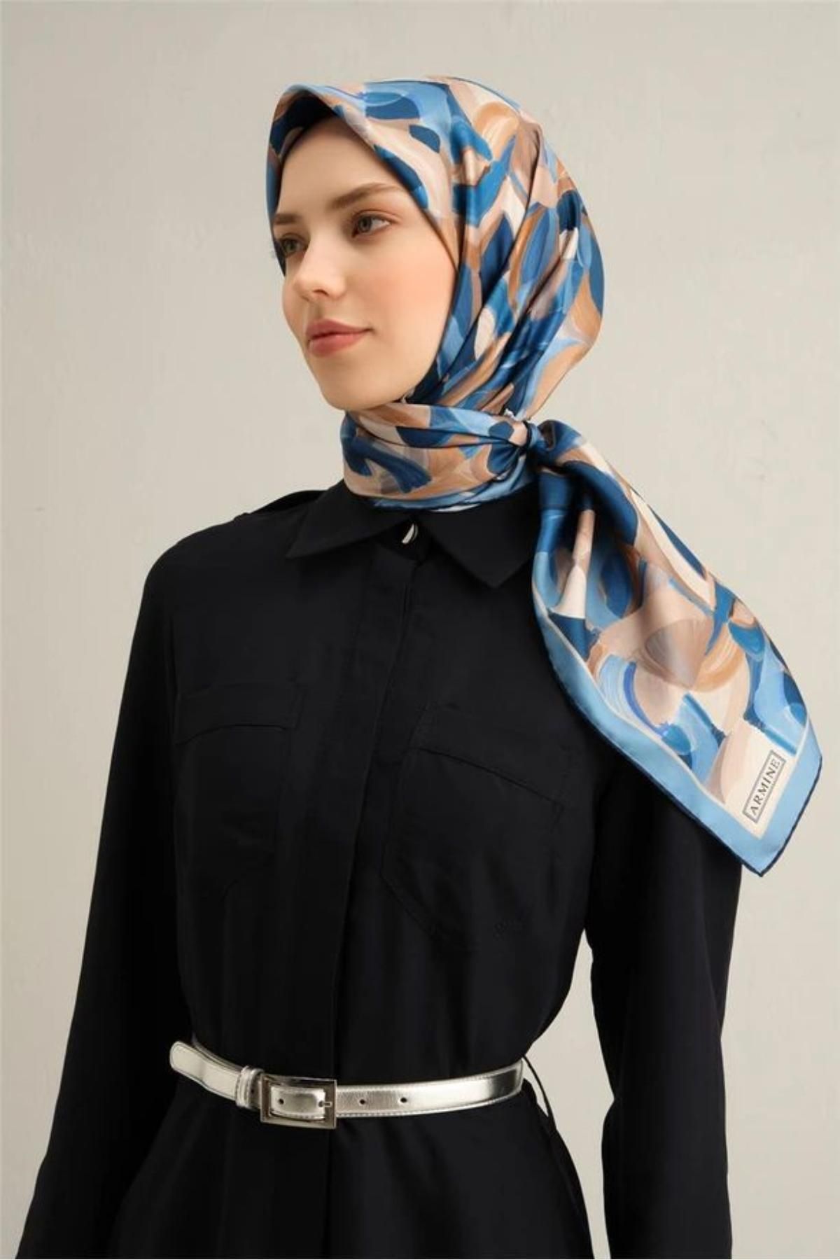 Armine-Armi̇ne Twill Silk Scarf 2025 Summer Season 9329D01-83 3