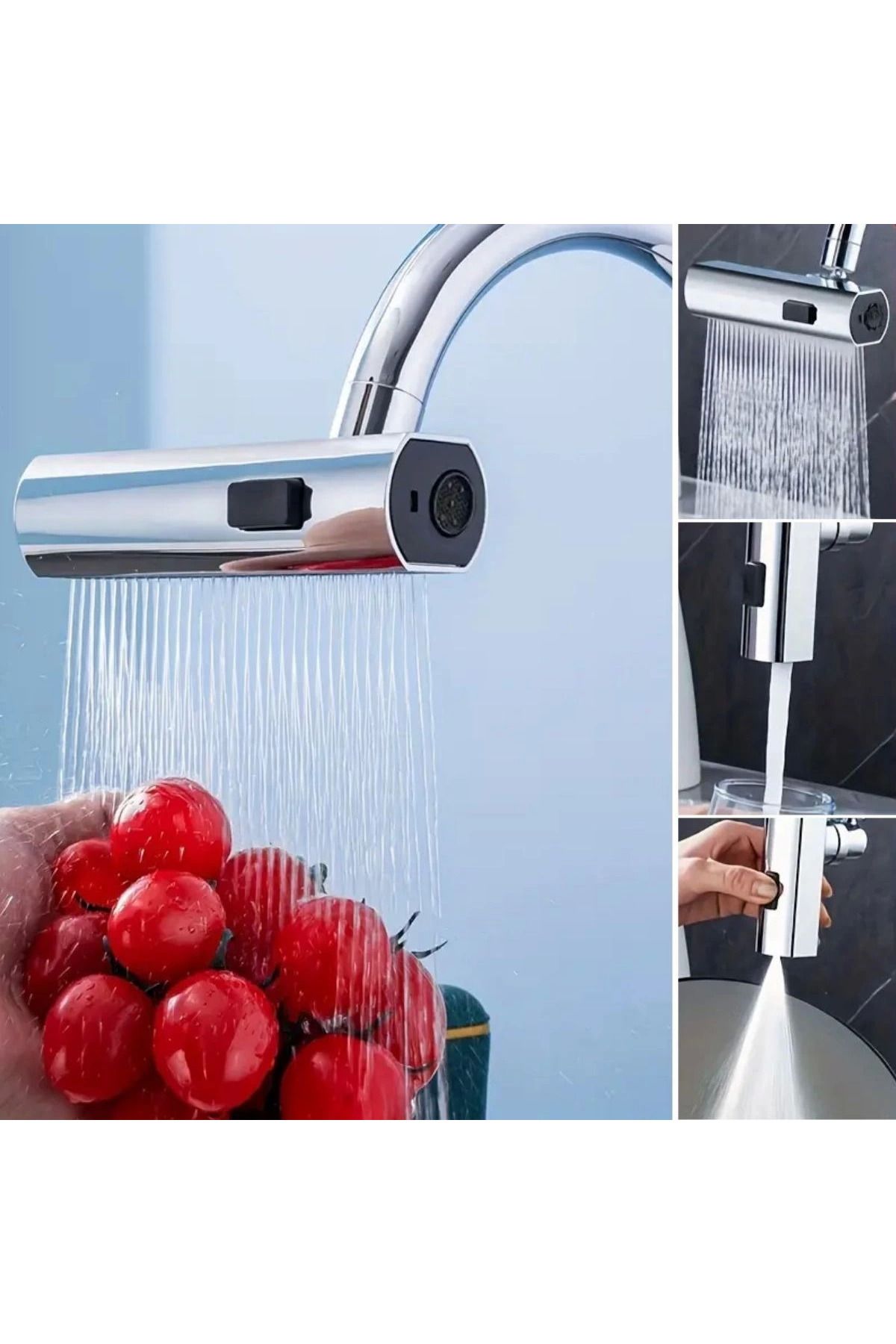 Light up-Multi-Purpose Faucet Adapter with 3 Different Modes Universal Faucet Head Waterfall Faucet 3