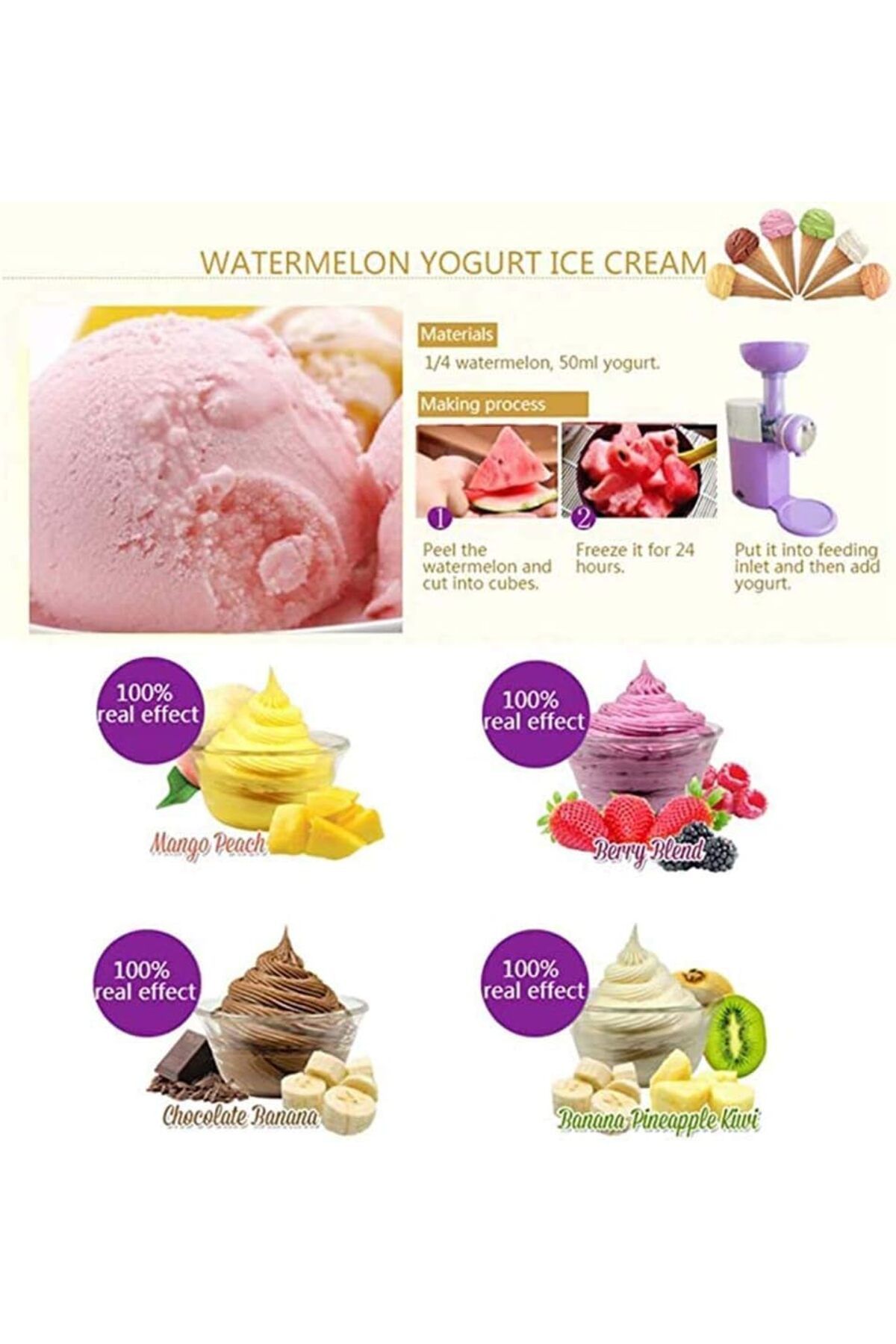 Generic-Swirlio Ice Cream Maker, with Built-in Freezer, Multi-Color Automatic Machine 4