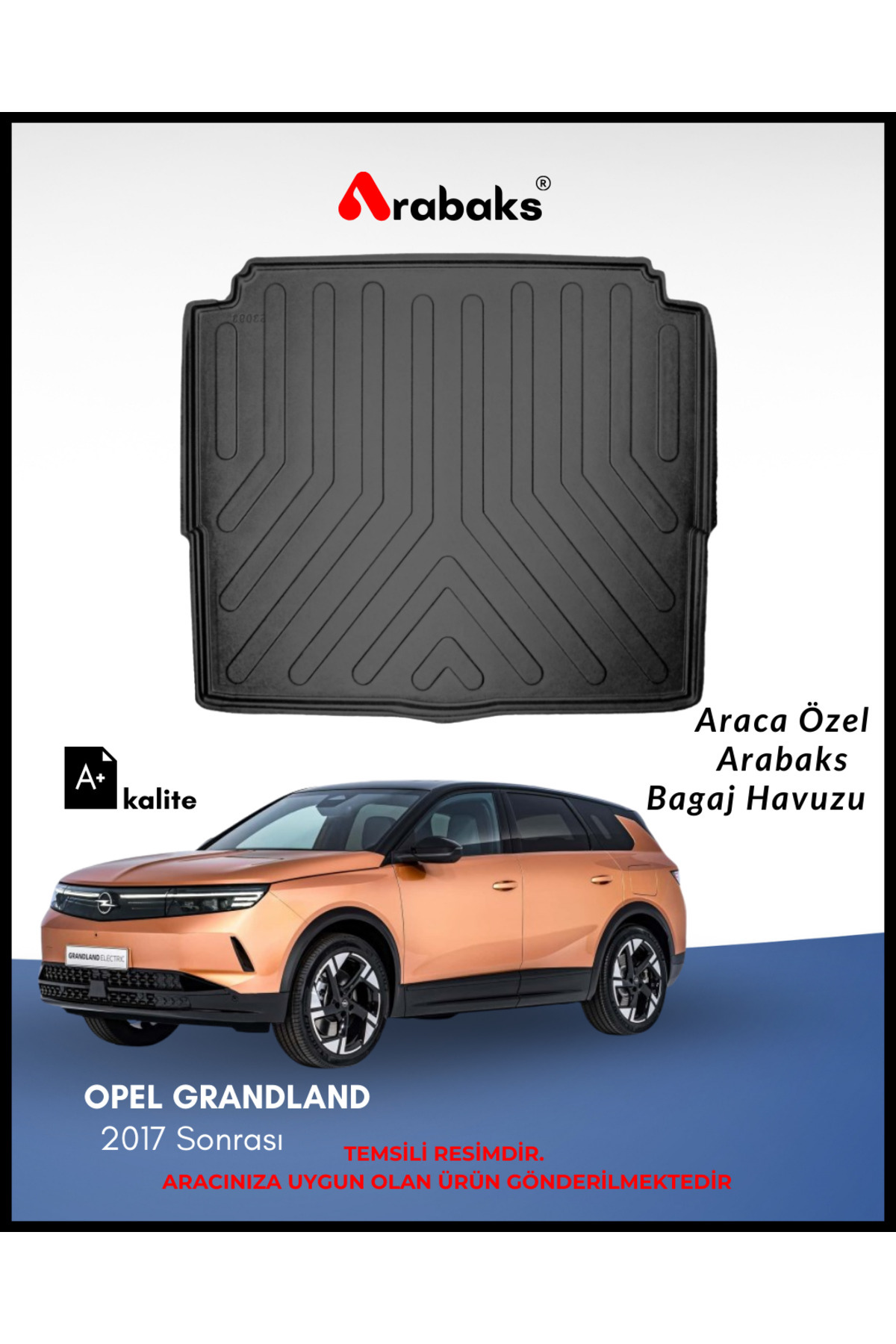 Arabaks Opel Grandland 2017 Sonrası Bagaj Havuzu (A+ Kalite)