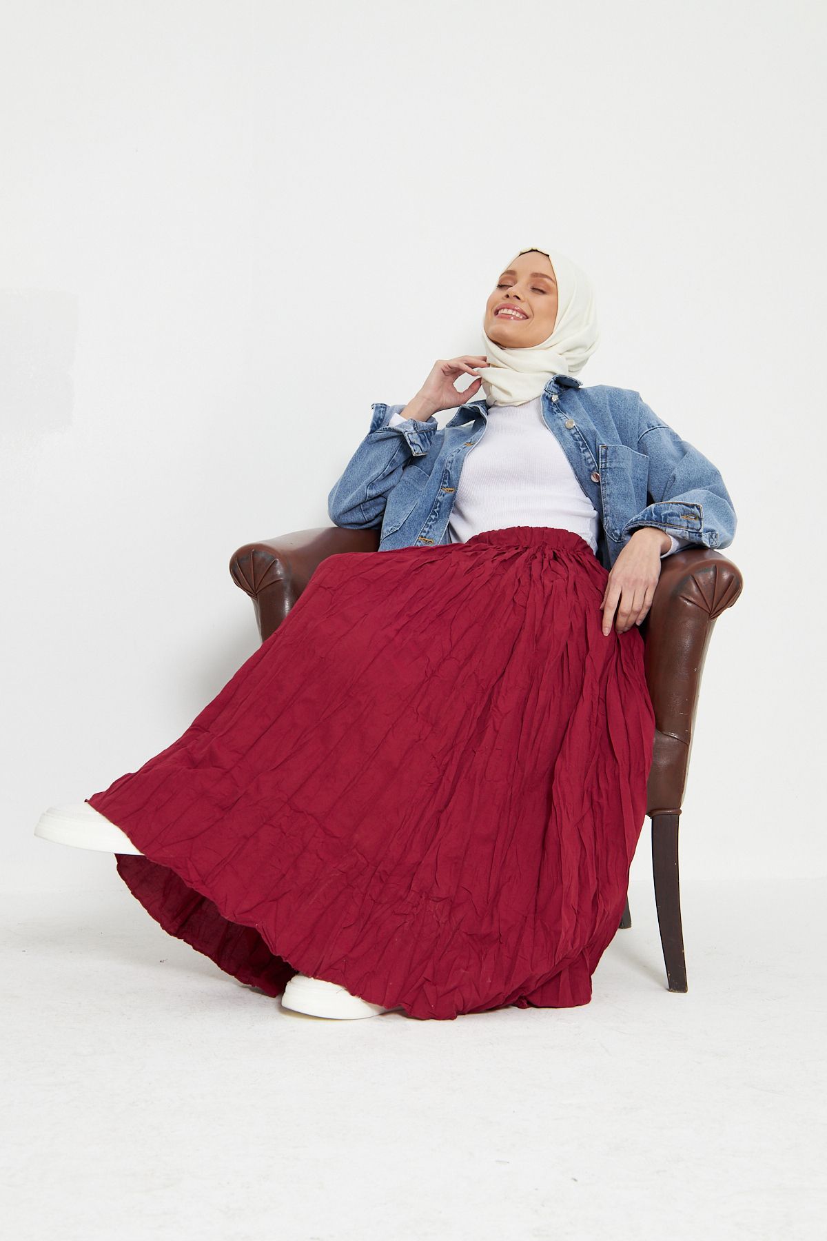 RTBUTİK-Crinkle Crinkle Hijab Skirt, Hijab Skirt, Women's Gift Skirt 8