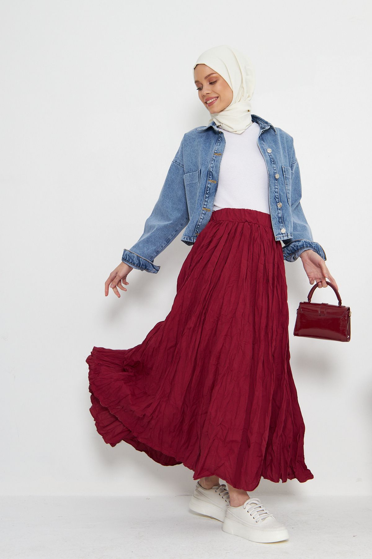 RTBUTİK-Crinkle Crinkle Hijab Skirt, Hijab Skirt, Women's Gift Skirt 3