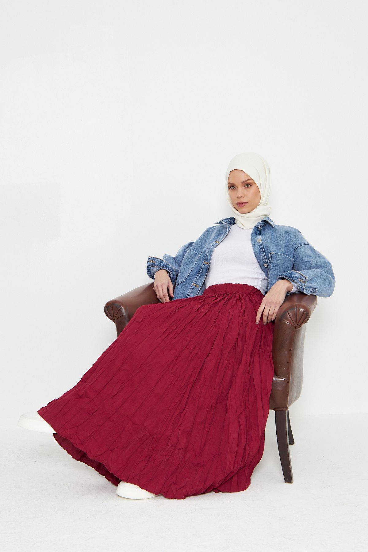 RTBUTİK-Crinkle Crinkle Hijab Skirt, Hijab Skirt, Women's Gift Skirt 7