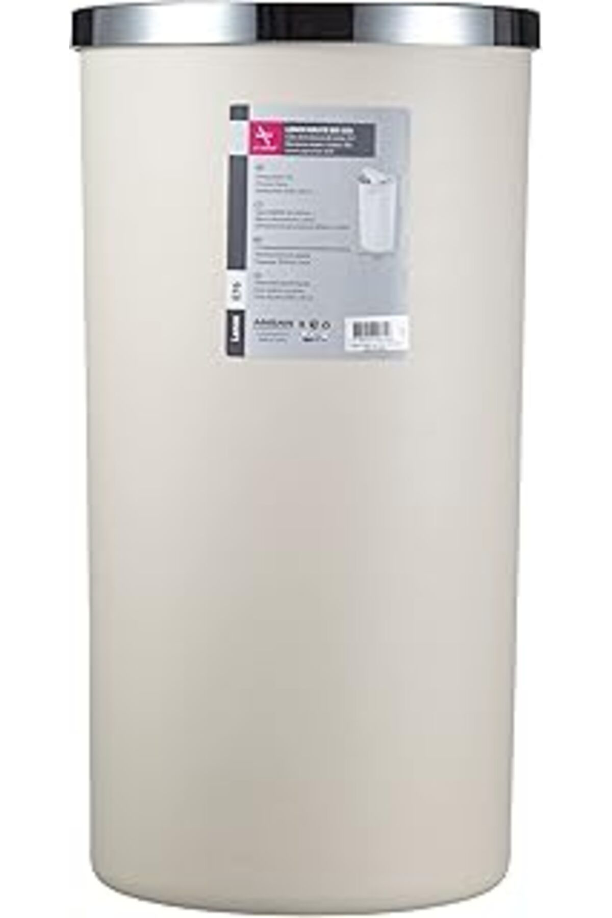 NZM TİCARET Primanova Lenox 35 Lt Çöp Kovası, Kapaklı, 30 X 56 Cm, Bej