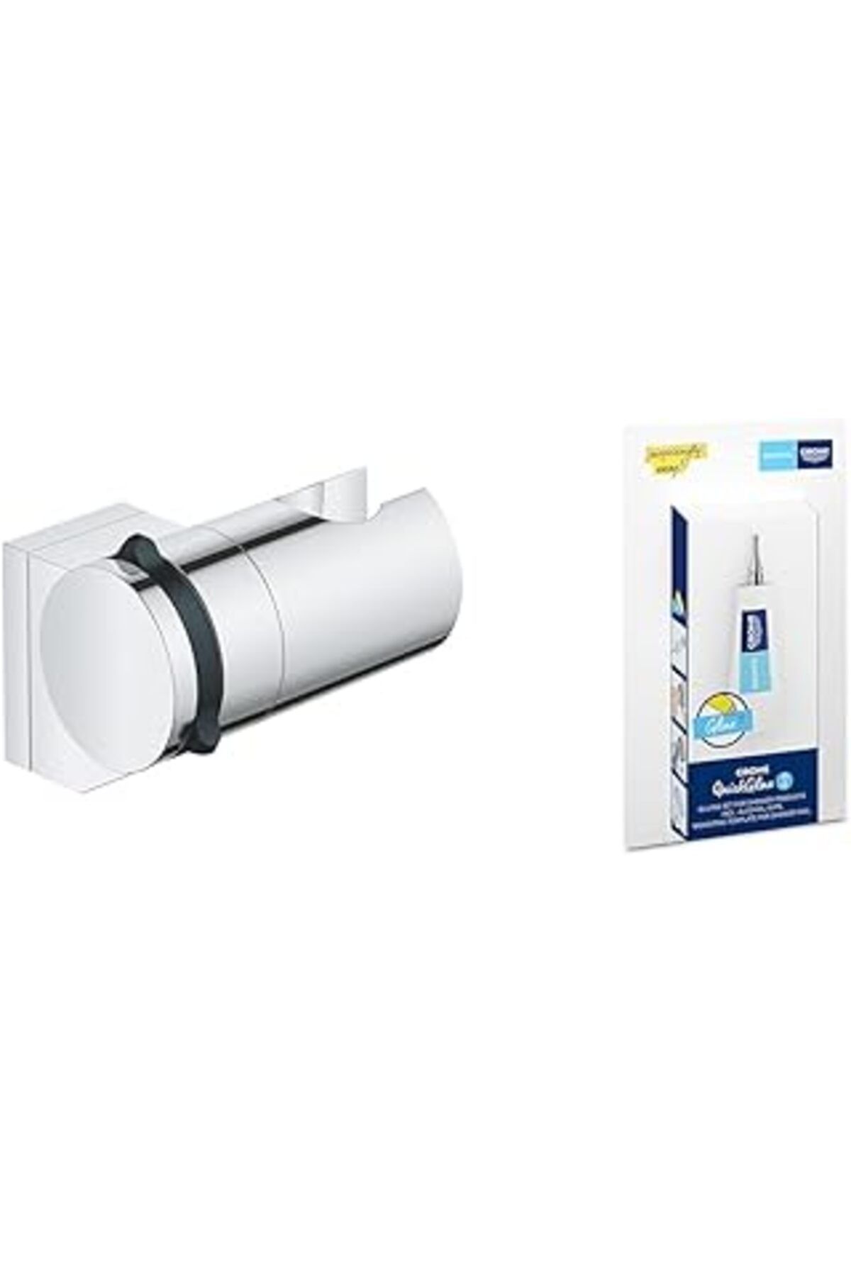 ShopZum Io Universal Duş Başlığı Tutucu + 2 Adet Quickglue Banyo Ürünleri Yapıştırıcı S