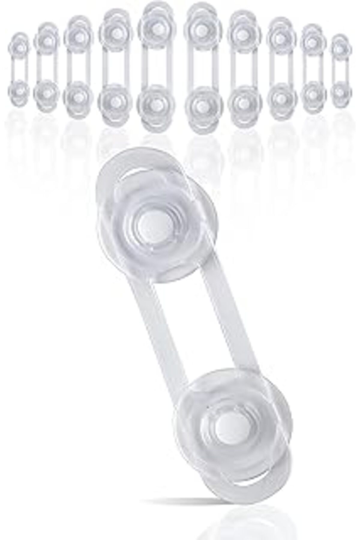 Pazarcan İdeal Baby 10 Adet Çok Amaçlı Dolap Çekmece Mobilya Kilidi Çocuk Bebek Güvenlik Emniyet Kayışı Çift