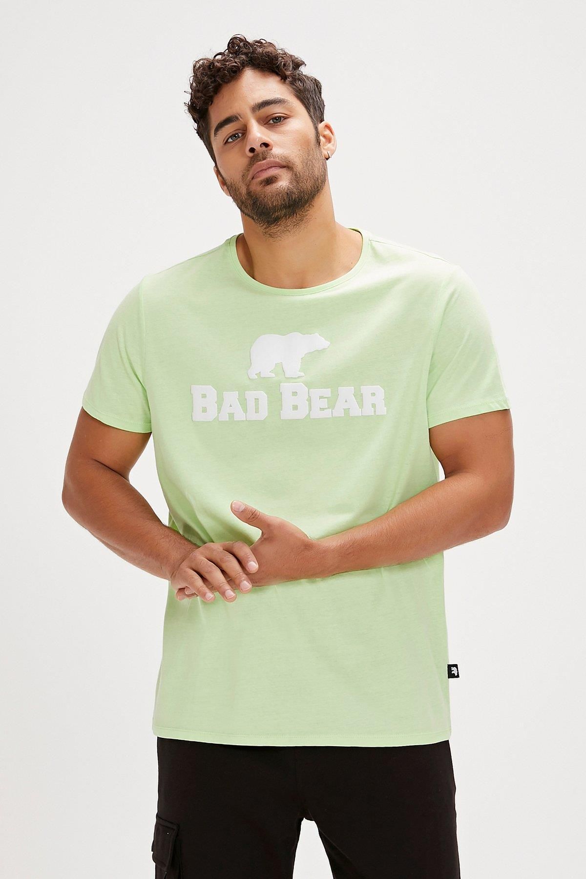 تی شرت مردانه یقه گرد سبز Bad Bear