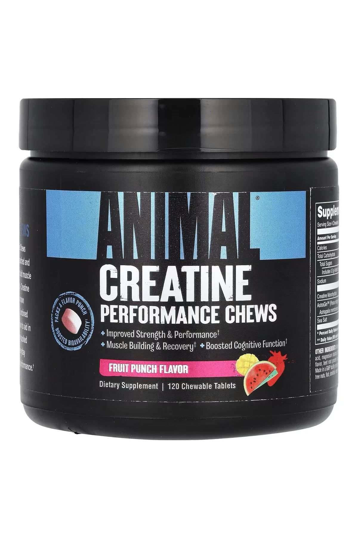 Universal Nutrition Animal, Creatine Chews, Fruit Punch, 120 Chewable Tablets