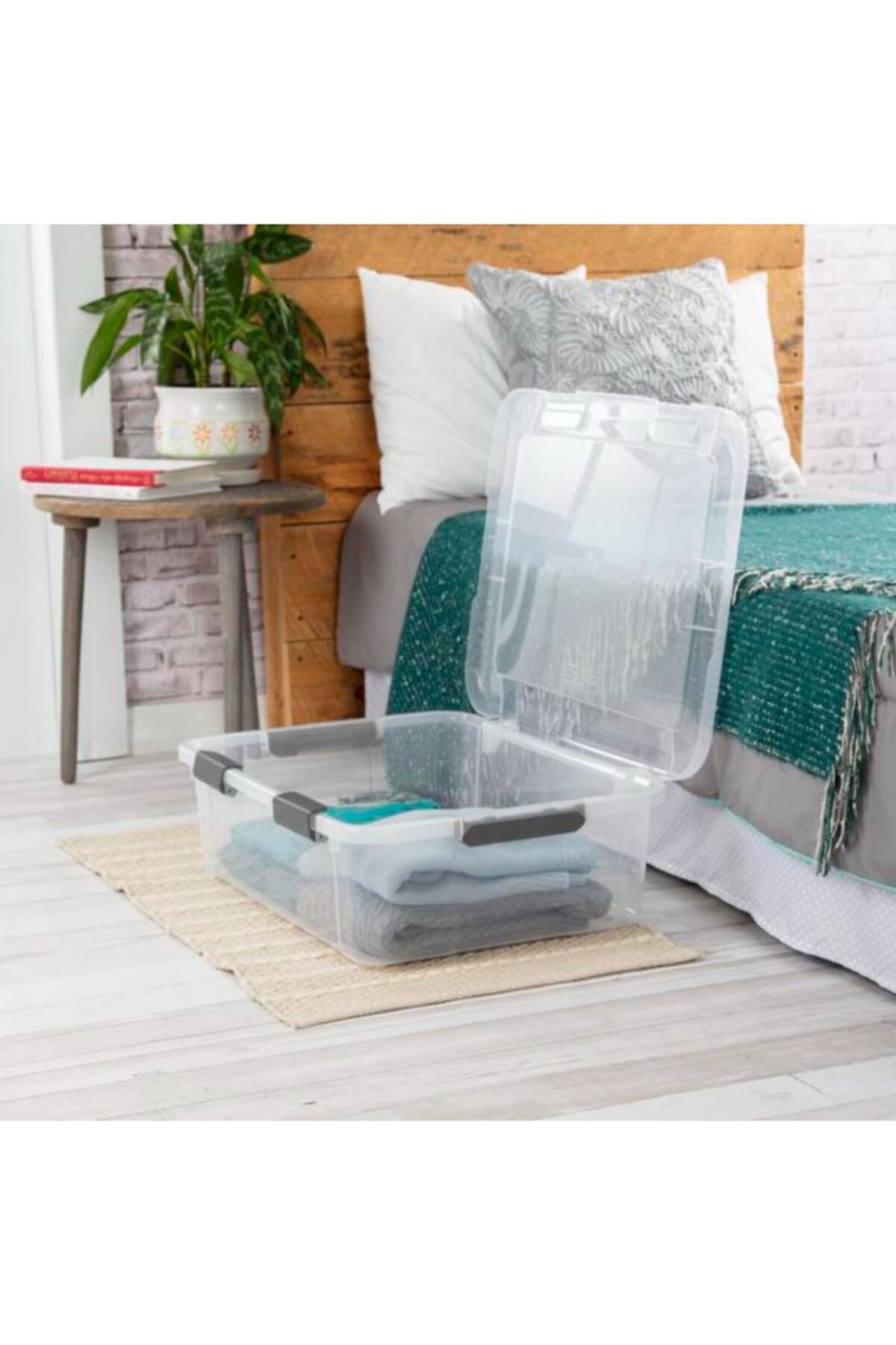 Sterilite-Stackable Hinge Lid Rectangular Space Saving Storage Box 37.9 Liter 5