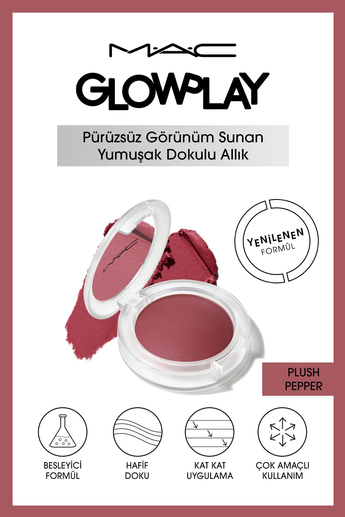 Glow Play Yumuşak Dokulu Kat Kat Uygulanabilen Allık - Plush Pepper 7.3 G