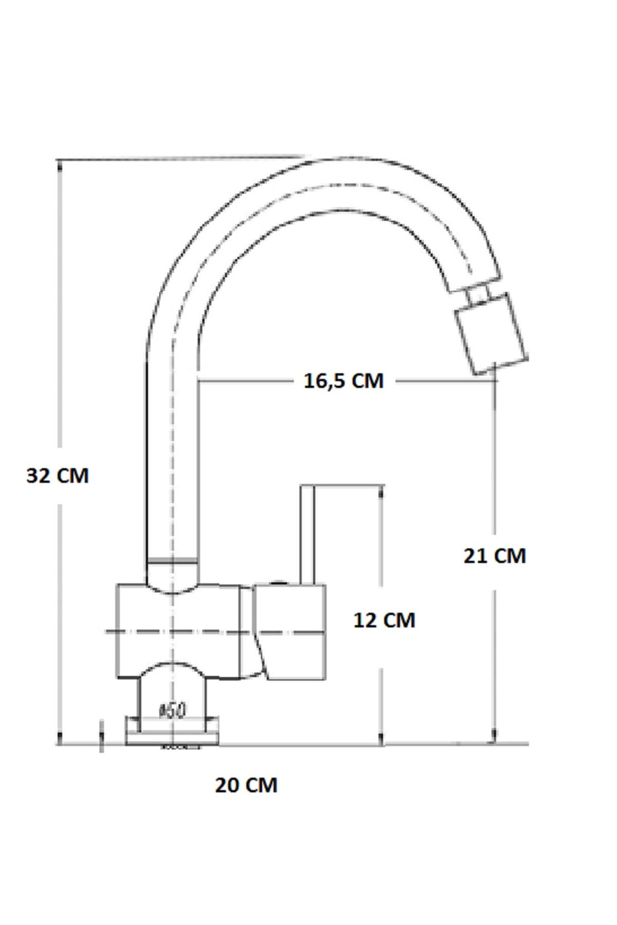 HMS-Aqua Brass Kitchen Sink Faucet with Movable Head (Brass Parts) 6