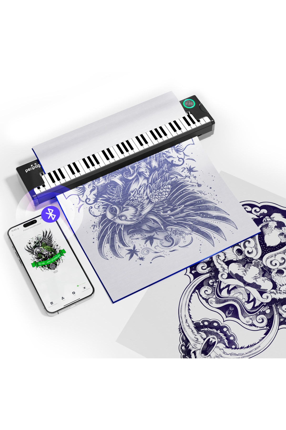 PeriPage P90 Wireless Tattoo Stencildrucker, Thermal