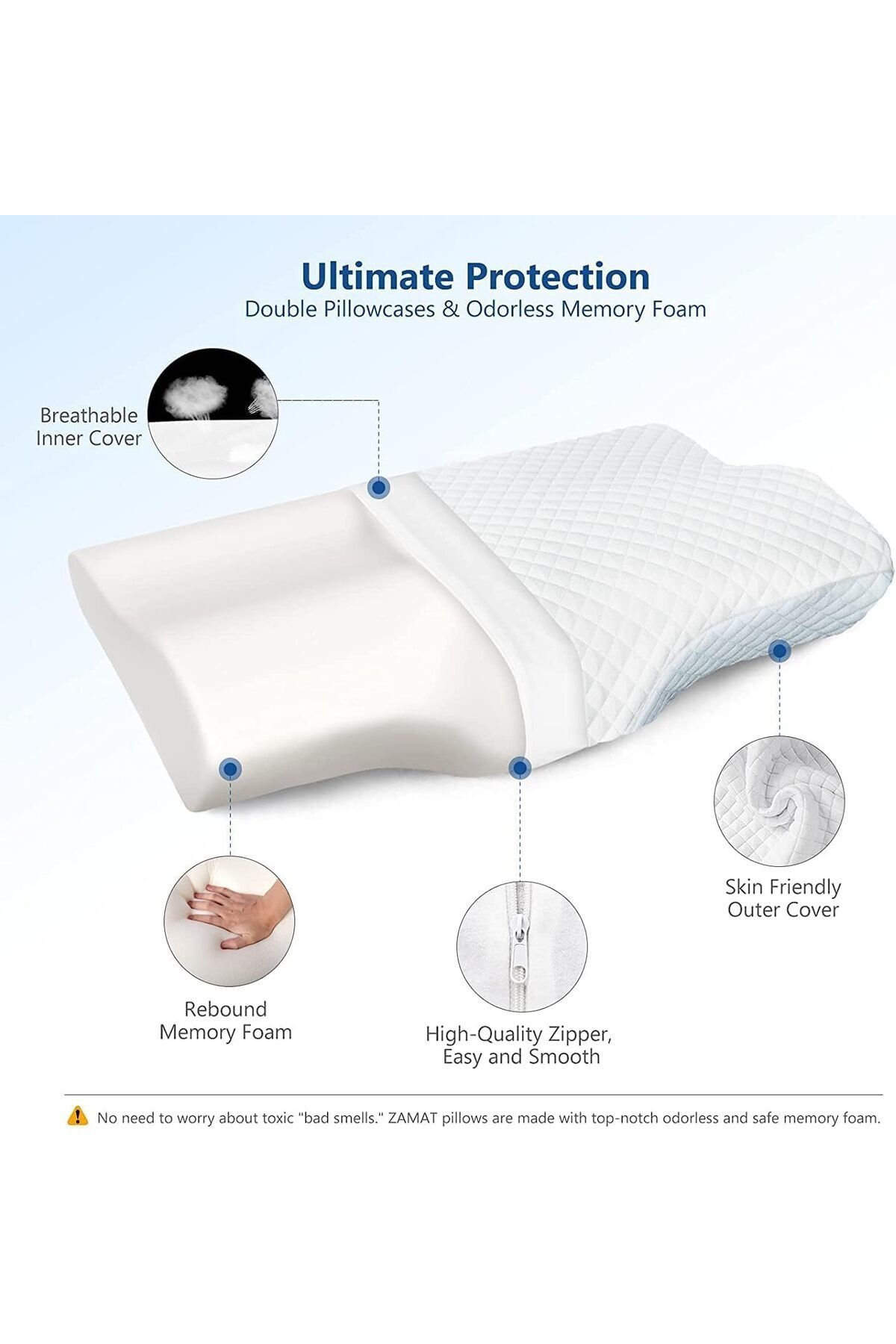 COOYA-Neck Pillows, Can relieve cervical spine pain, Removable and washable, Bed Pillows for Side 2