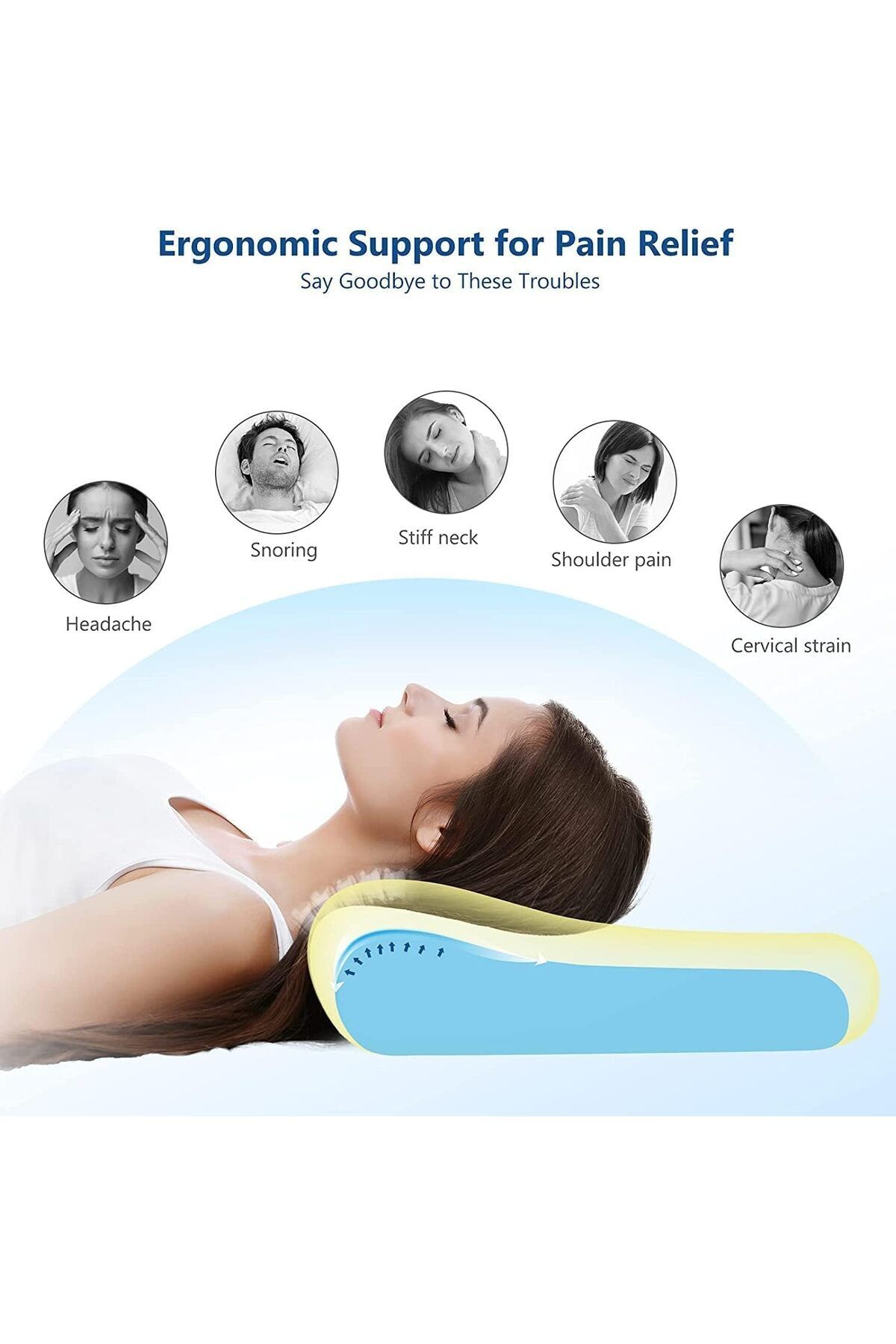 COOYA-Neck Pillows, Can relieve cervical spine pain, Removable and washable, Bed Pillows for Side 3