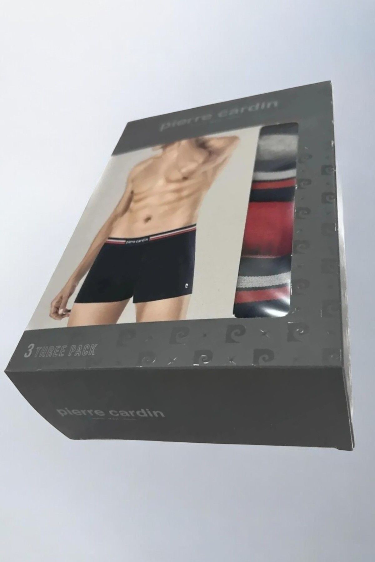 Pierre Cardin-Ανδρικό Σετ μπόξερ με άδεια Basic Regular Fit Flexible Modal 3 τεμαχίων - Red Navy Grey 2