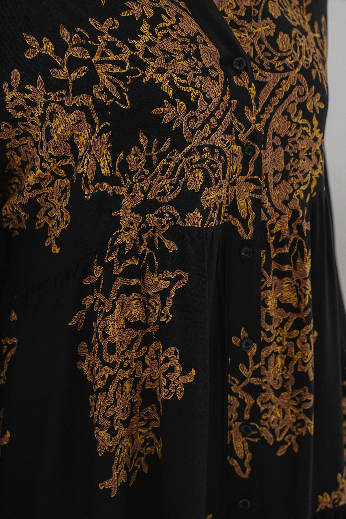 Bigdart-2423 Model Authentic Patterned Black Dress 6