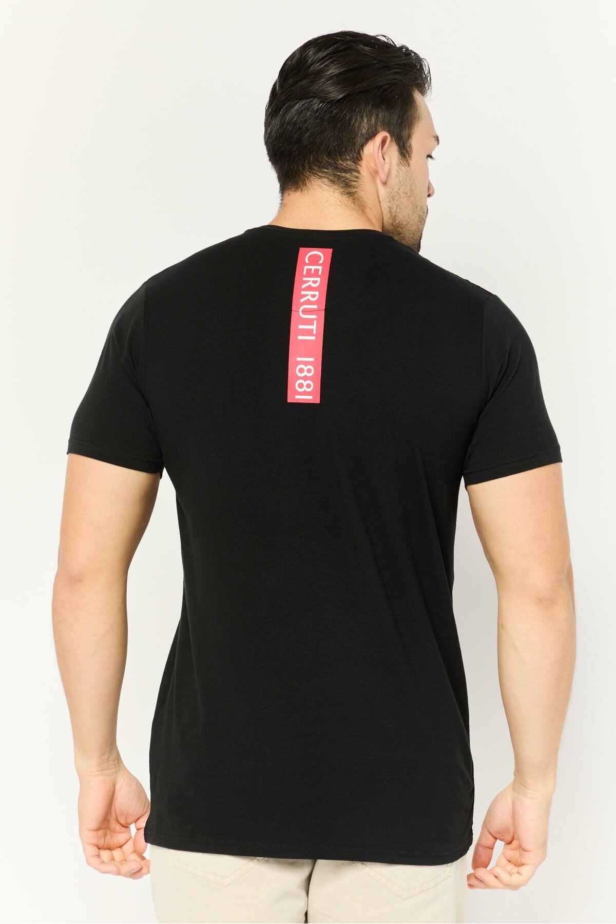 Cerruti 1881-Men Crew Neck Short Sleeve Solid T-shirt, Black 4