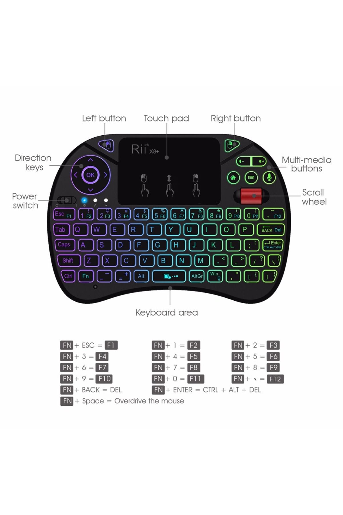 Choice-English Keyboard Rii X8 Mini Keyboard With Touchpad For Android Tv Box Smart Tv/pc/ipad Voice Searc 3
