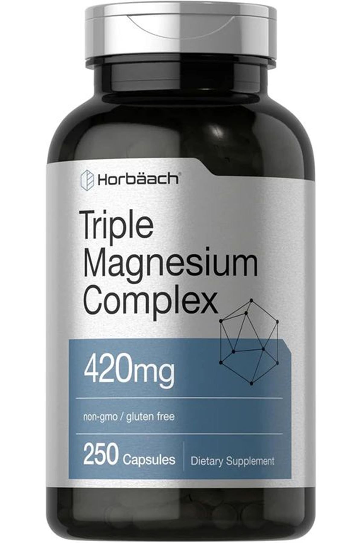 Horbaach Triple Magnesium Complex, 420 mg, 250 Capsules