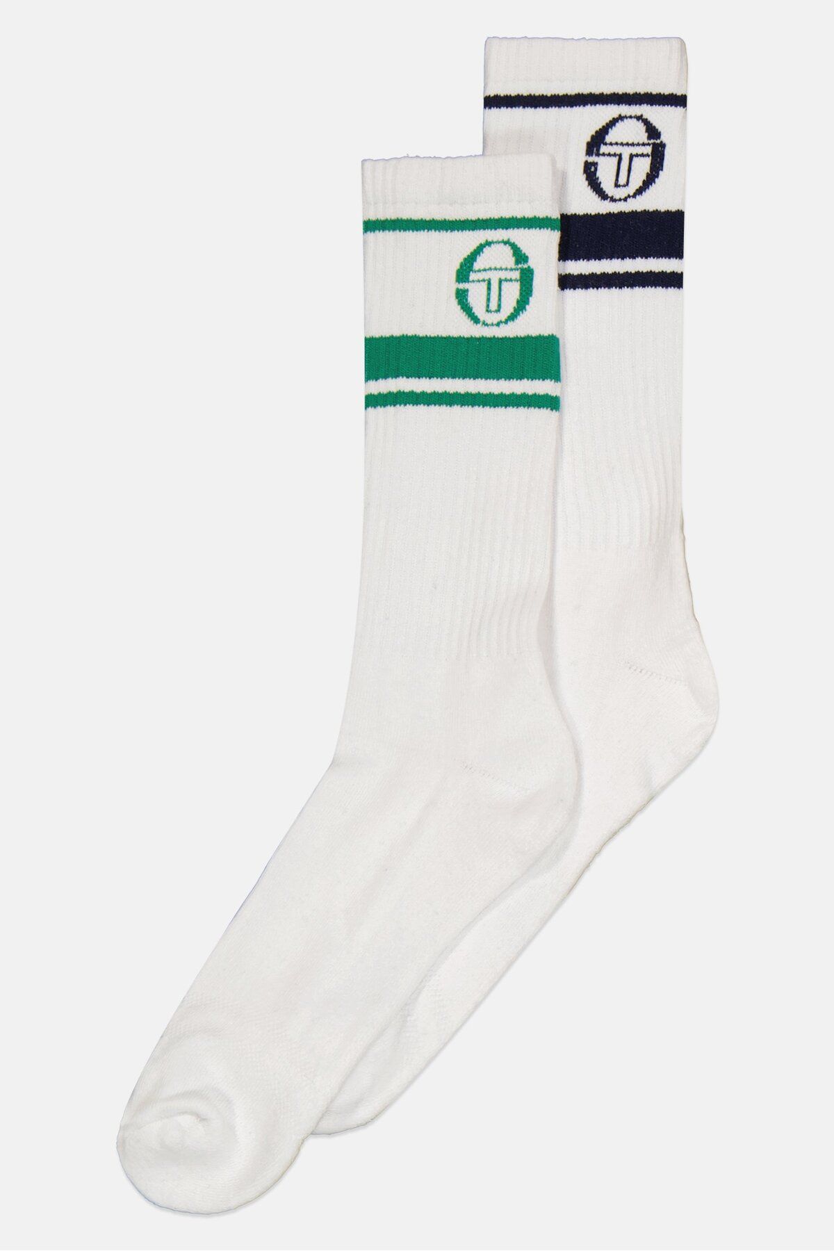 Sergio Tacchini-جوارب رجالية بشعار العلامة التجارية، زوجان، باللون الأبيض 2