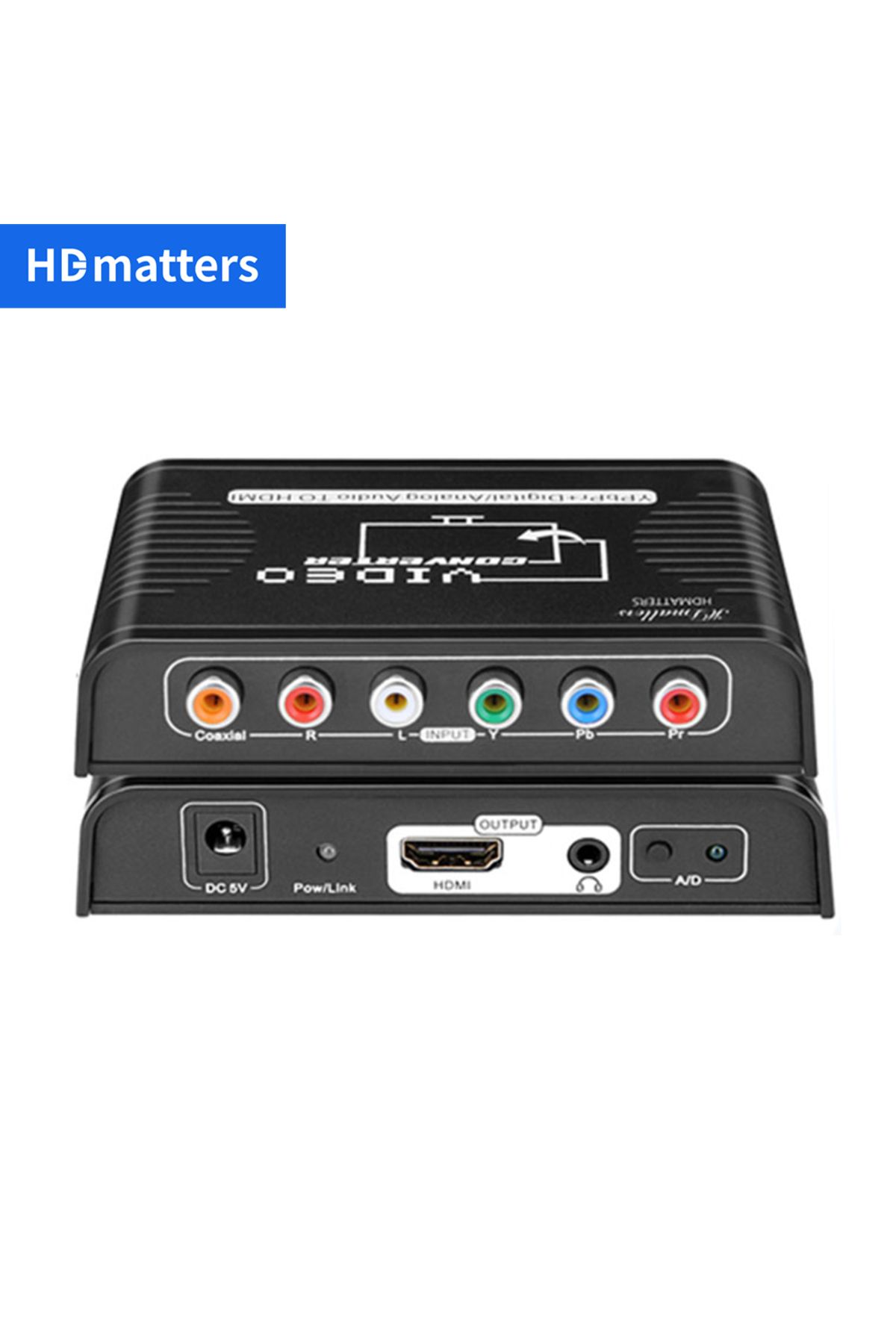 Choice-محول مكون إلى HDMI 5 RCA Ypbpr متوافق مع HDMI، محول مكون فيديو إلى HDMI متوافق 7