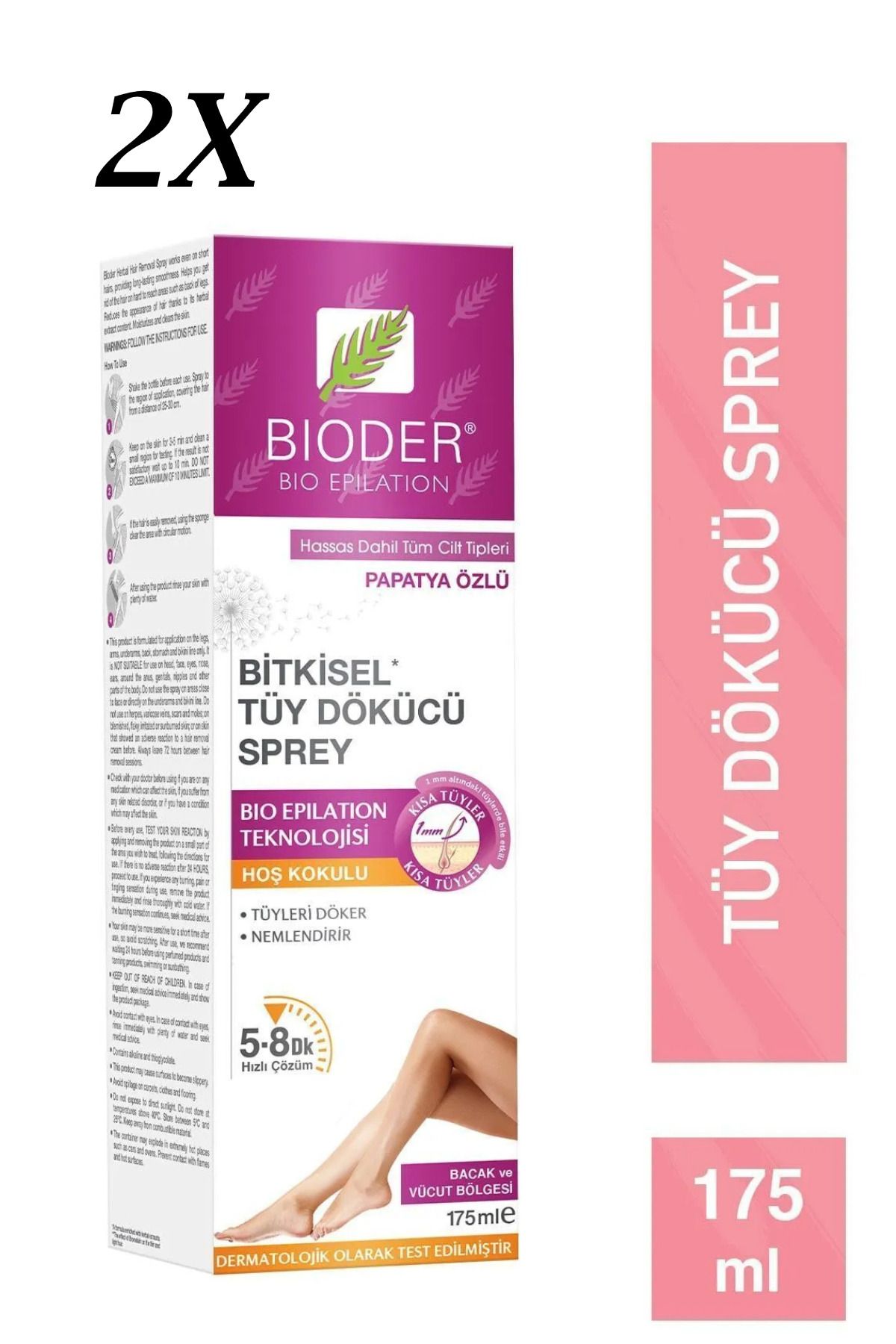 Bioder Bitkisel Tüy Dökücü 2 Adet Sprey 175 ml