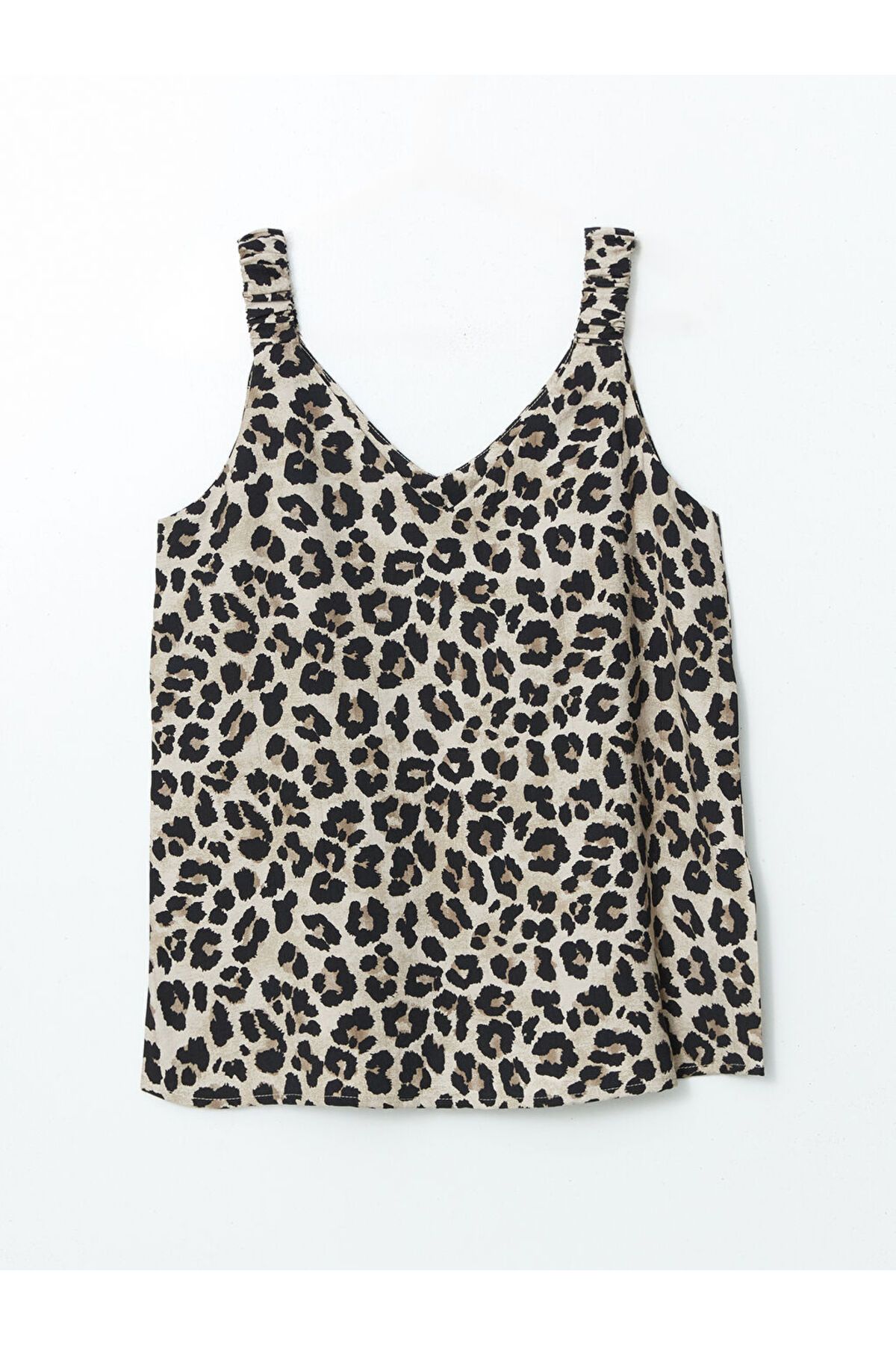 LC Waikiki Yeni Sezon V Yaka Leopar Desenli Kadin Bluz - S5K008Z8