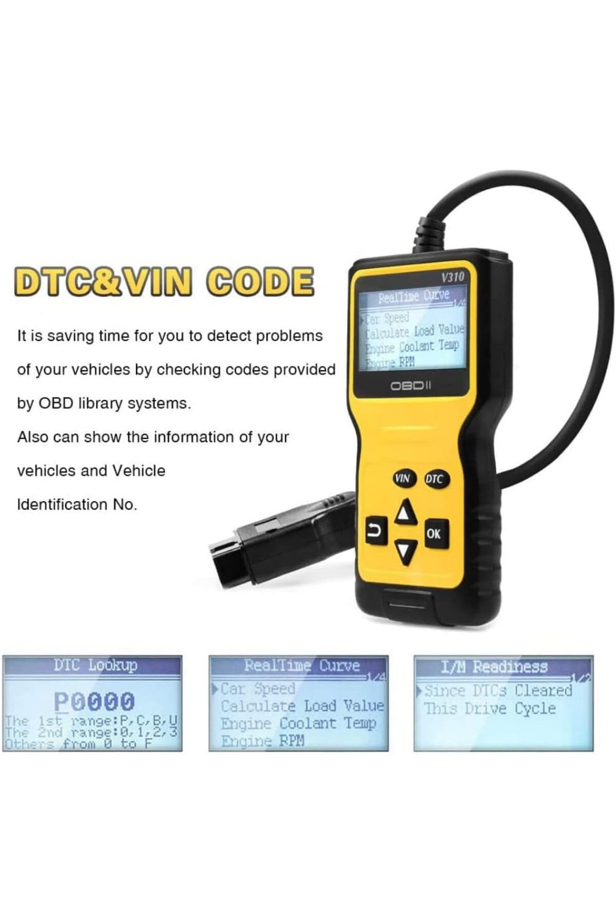 fulina-Car Trouble Code Reader, Easily Check Engine Light Errors,with LCD display,for All Cars 3