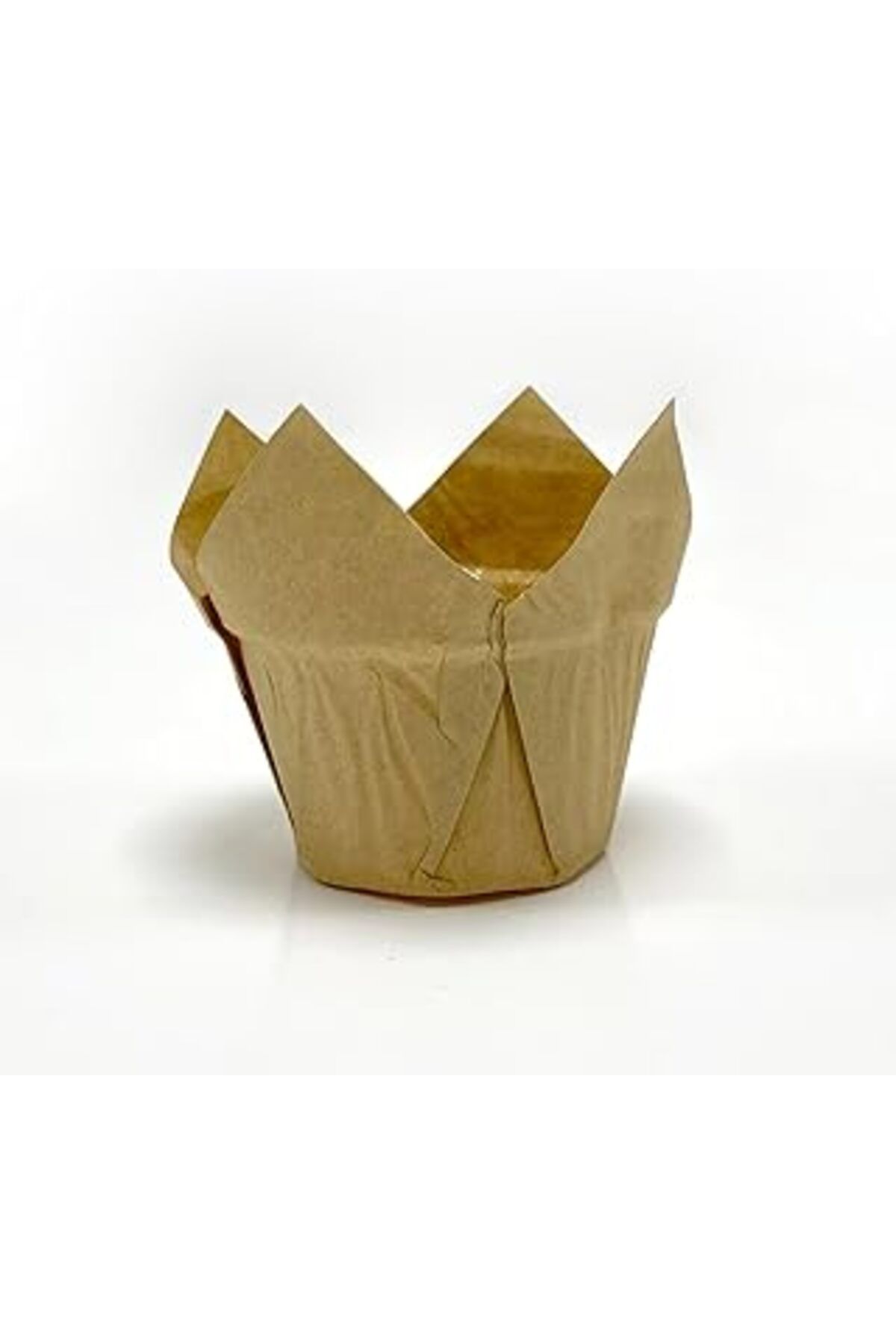 Mu Art Ahşap Trend Hediye Sepeti 50'li Kalın Lale Kapsül Kraft Muffin Kek Kalıbı, Içi Yağlı Kağıt Tulip, Safari