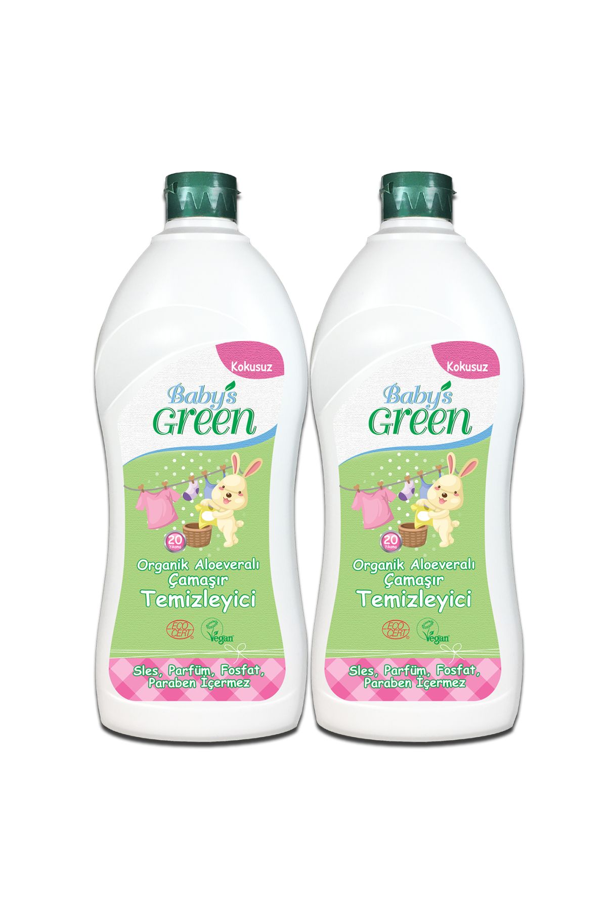 Baby's Green 2'li Set 750 ml Organik Aloe Veralı Bebek Çamaşır Temizleyici ECO- 2X20=40 Yıkama