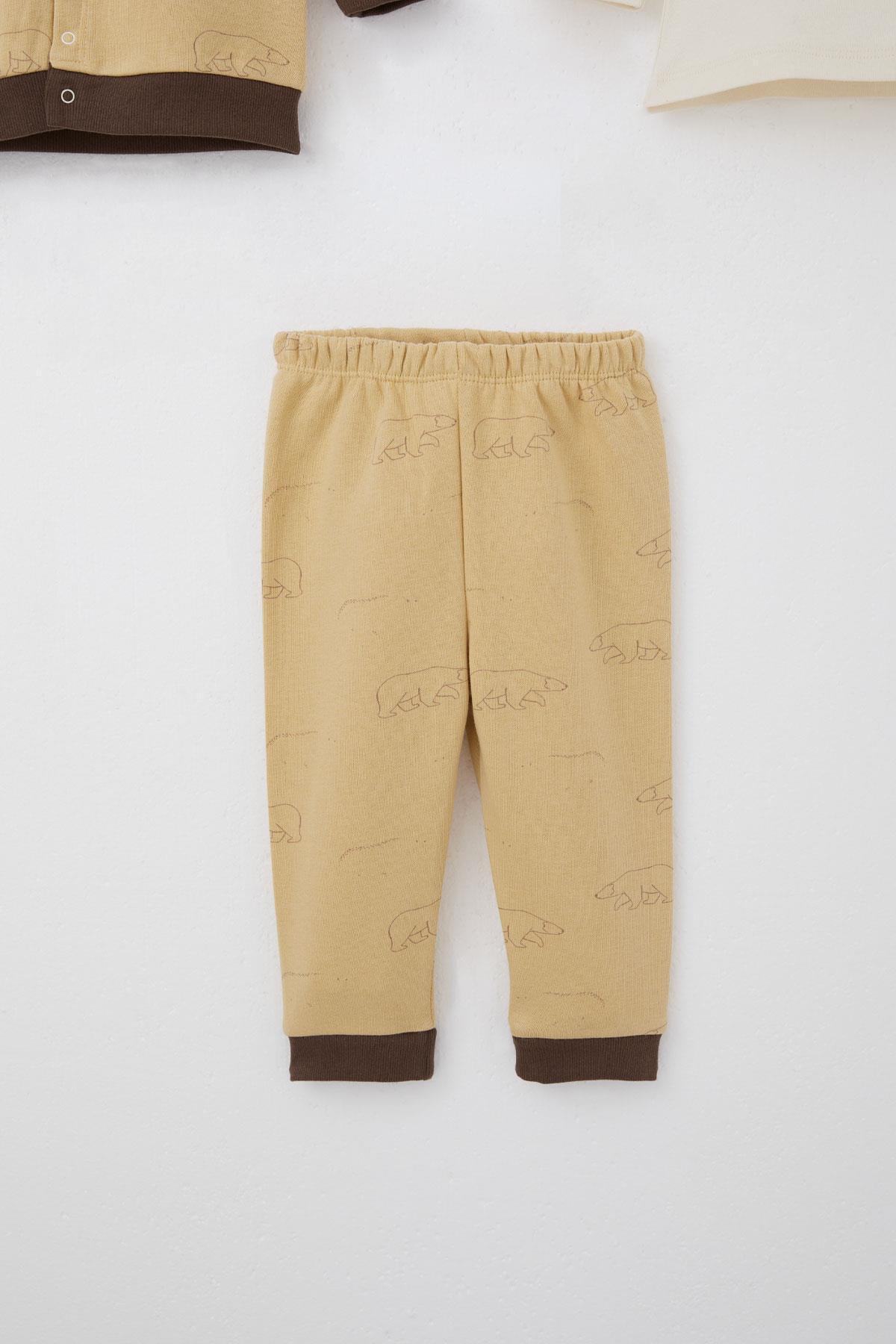 Breeze Erkek Bebek Bodyli 3 Lü Takım Kutup Ayısı Desenli 4 Ay-1 Yaş, Bej fotoğrafı 5 (önizleme)