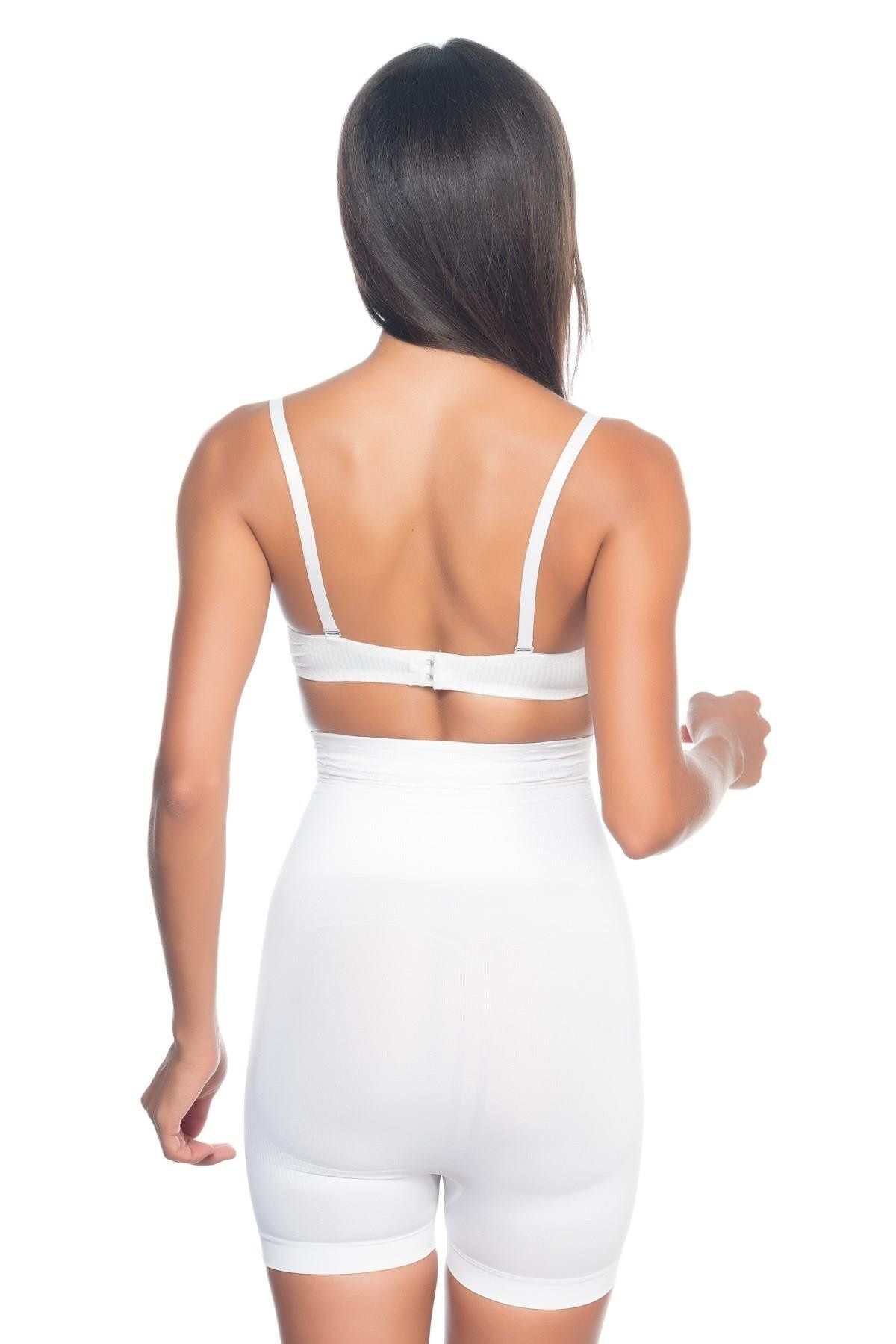 Emay-White 2075 High Waist Patterned Double Short Leg Corset 3