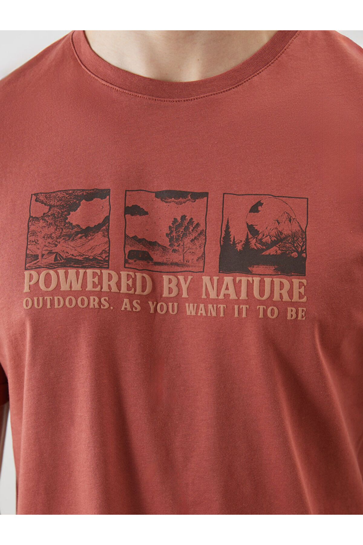 LC Waikiki-New Season Crew Neck εμπριμέ χτενισμένο βαμβακερό ανδρικό Tisort - S5J107Z8 3