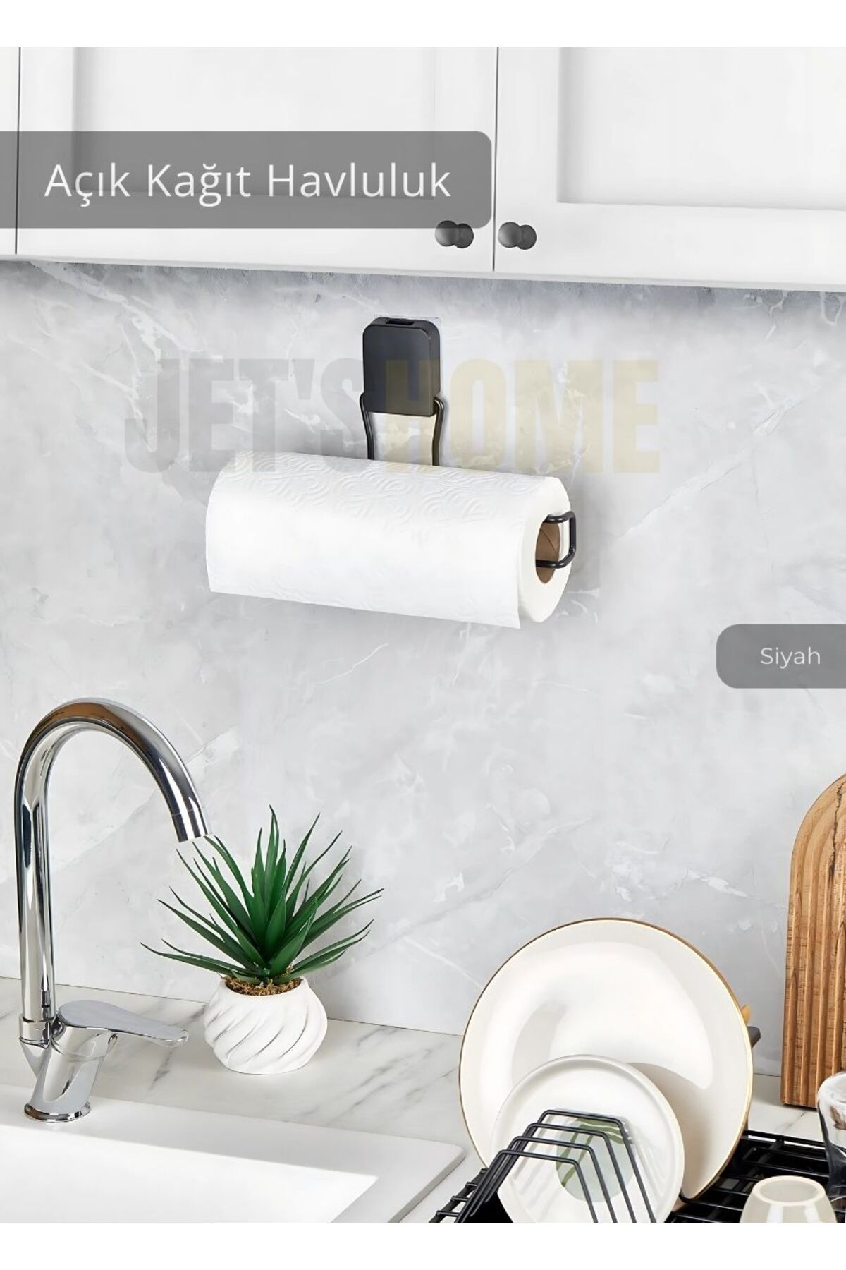 Jet's Home Suport Pentru Prosoape De Hârtie Suport Pentru Șervețele Din Oțel Suport Pentru Prosoape De Baie Organizator Negru - One Size