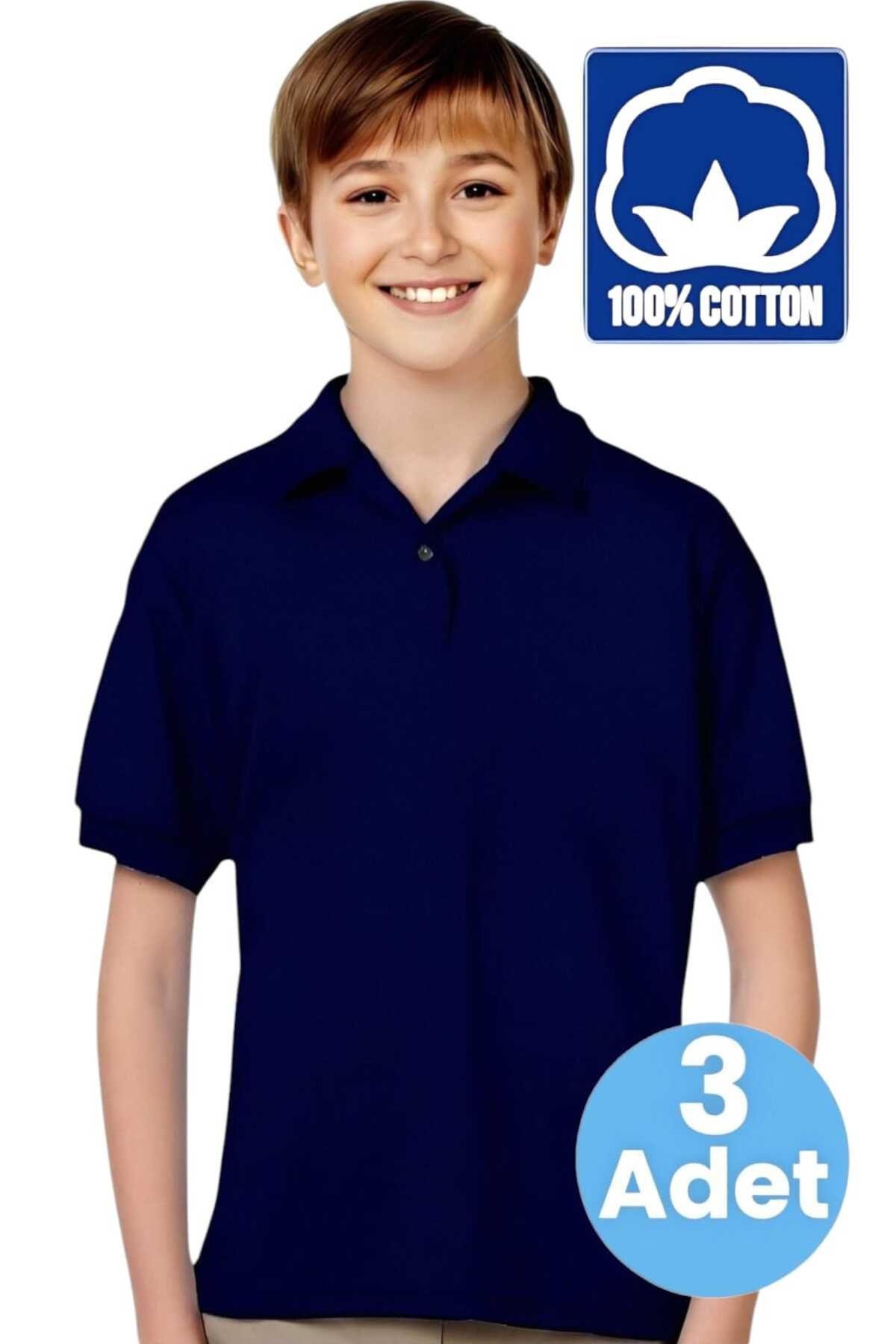 Uniquetrenders Tricouri Polo Pentru Băieți, 100% Bumbac, 3 Cutii, Uniforme Casual Și Școlare Masculin - 6–7 years