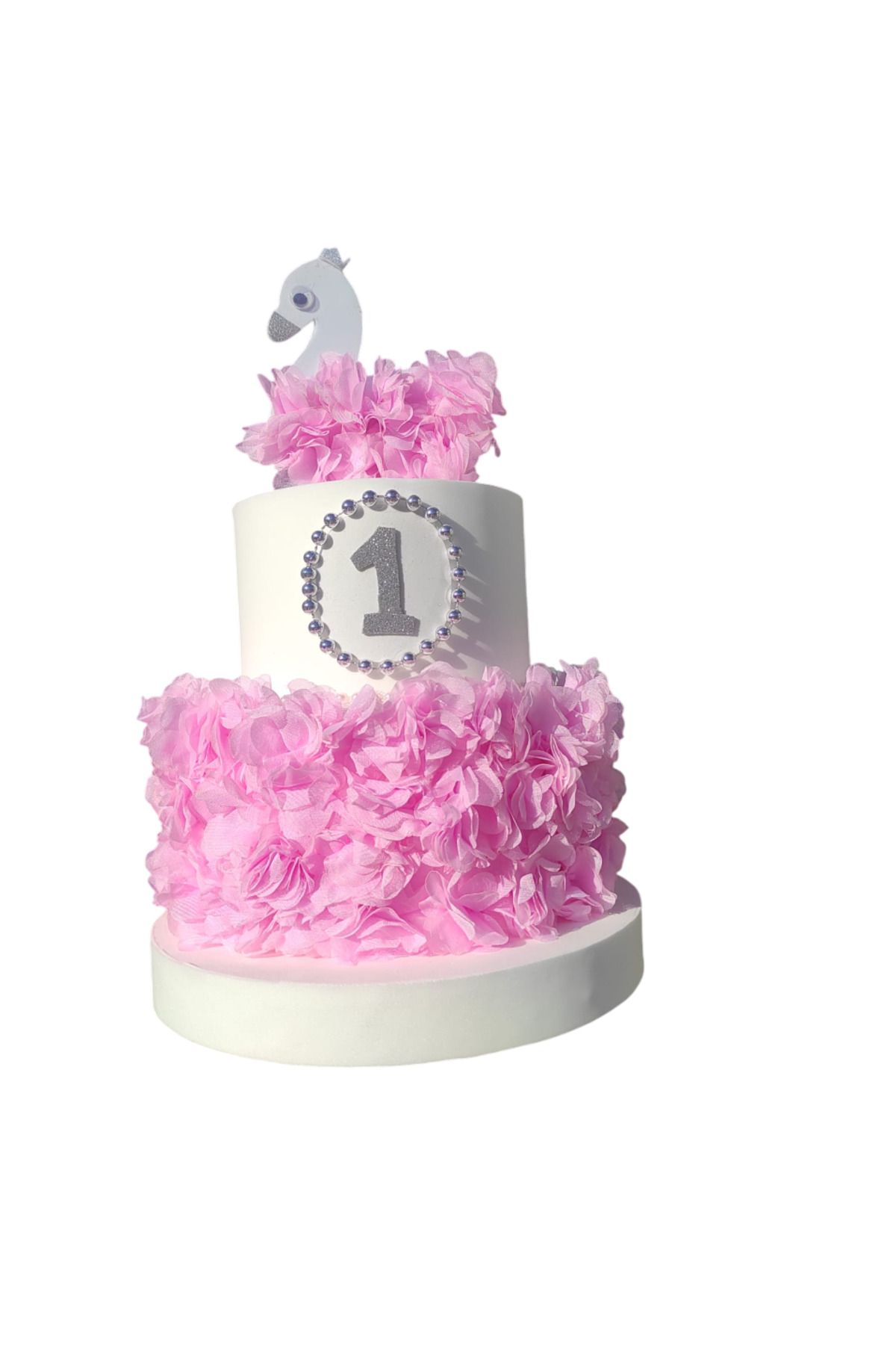 bizdenpastacılık-Model Cake Swan Silver Color Design (the Upper Number Can Change, You Just Need to Post a Message) 7