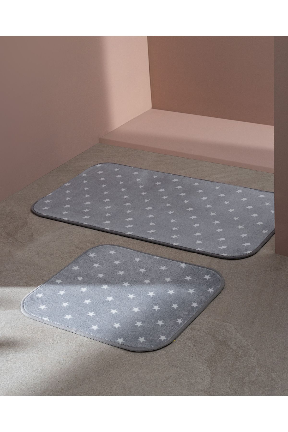 Félicité Yıldızlı 2'li Banyo Paspası - Gri