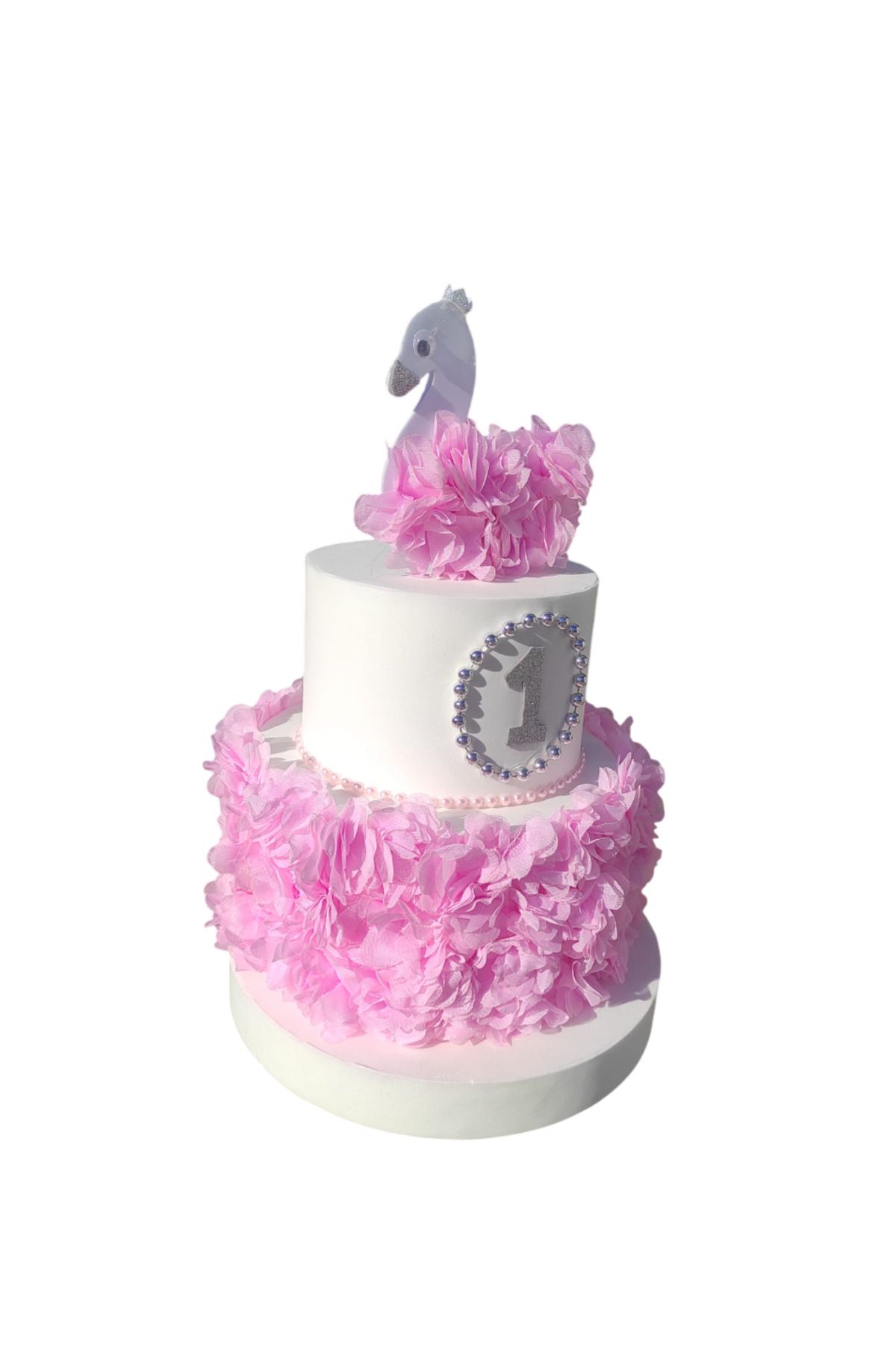 bizdenpastacılık-Model Cake Swan Silver Color Design (the Upper Number Can Change, You Just Need to Post a Message) 5