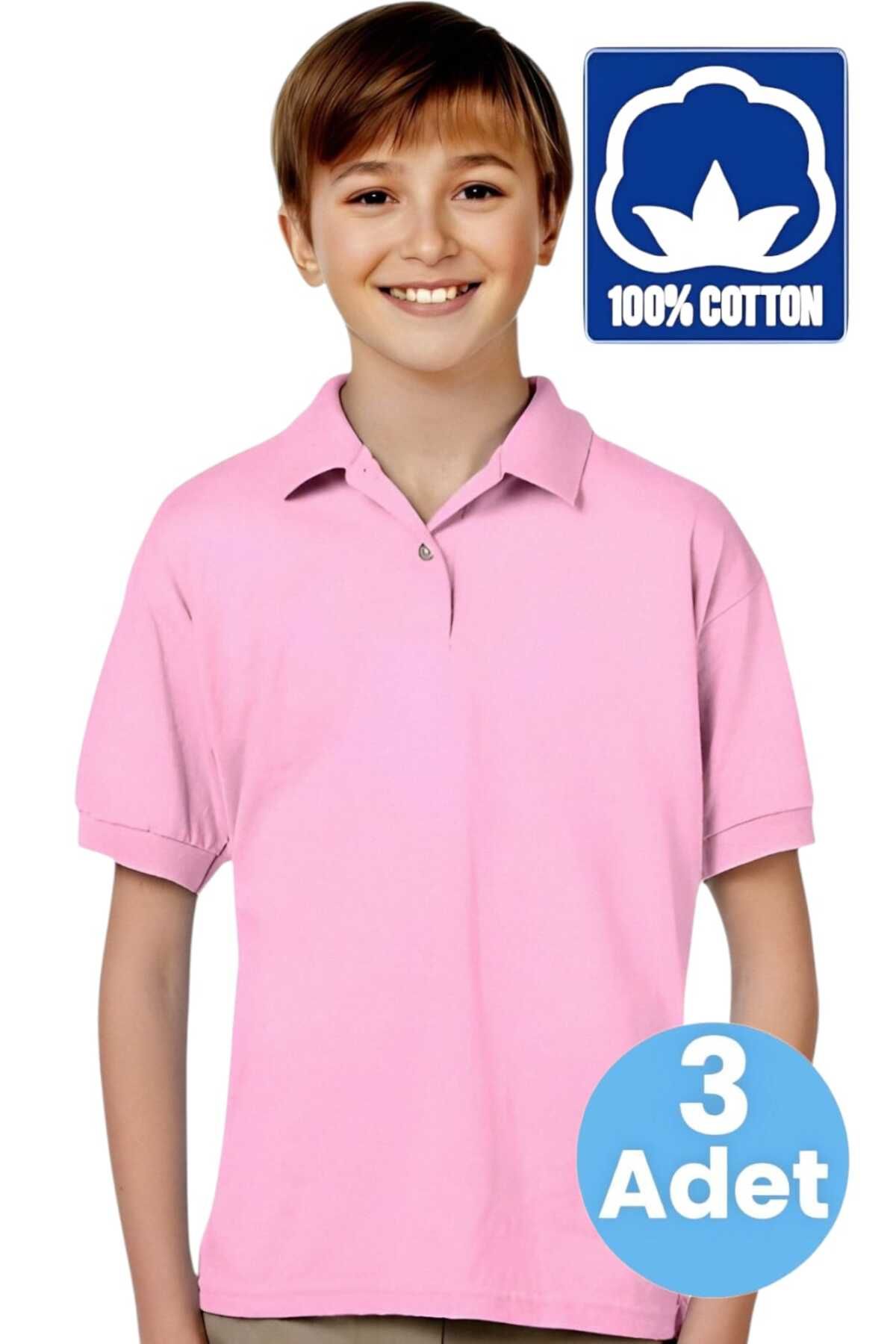 Uniquetrenders Tricouri Polo Pentru Băieți, 100% Bumbac, 3 Cutii, Uniforme Casual Și Școlare Masculin - 12–13 years