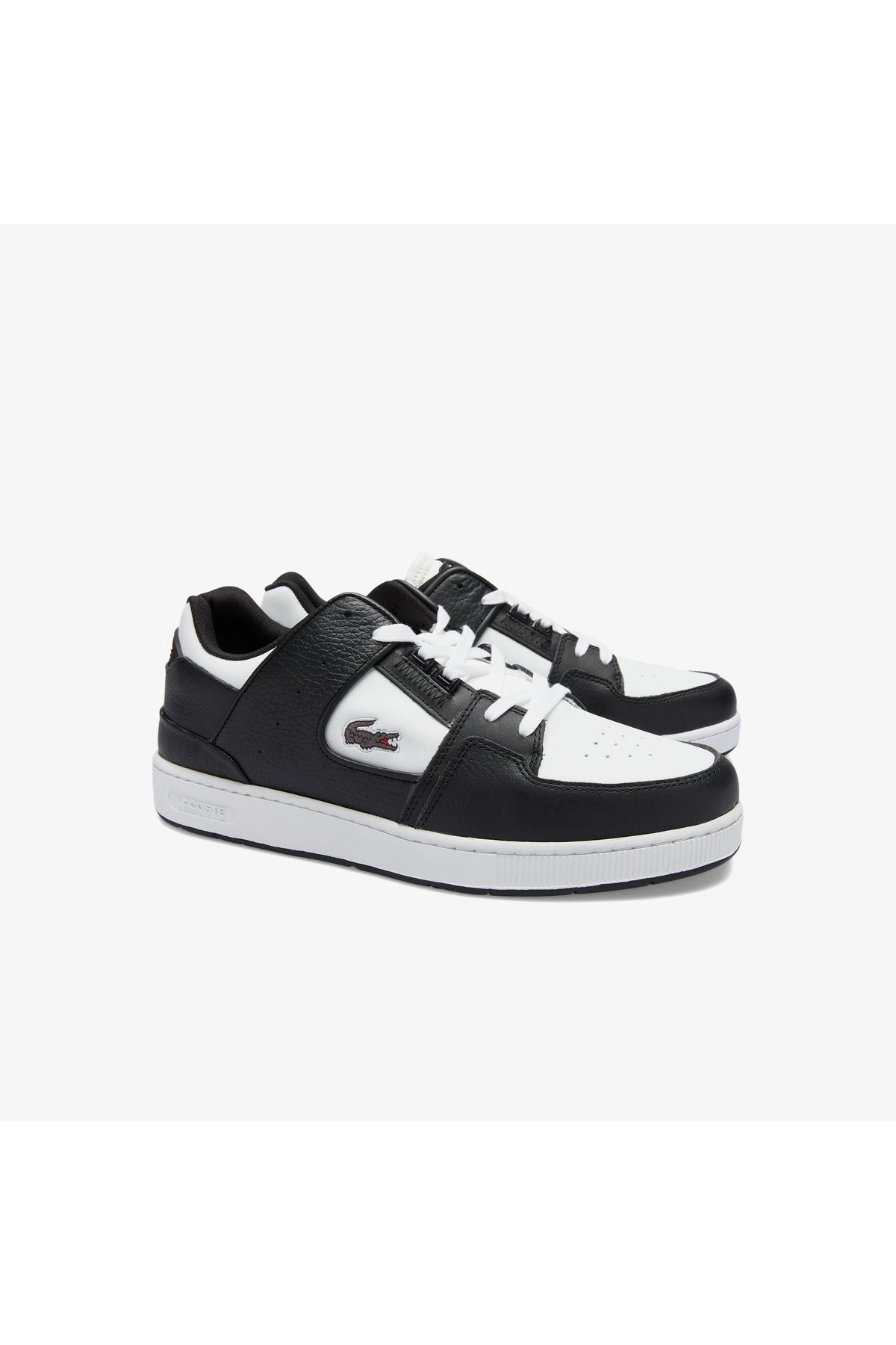اسنیکر سفید مردانه استیکر سیاه پوست قفس ورزشگاه ورزشی Lacoste
