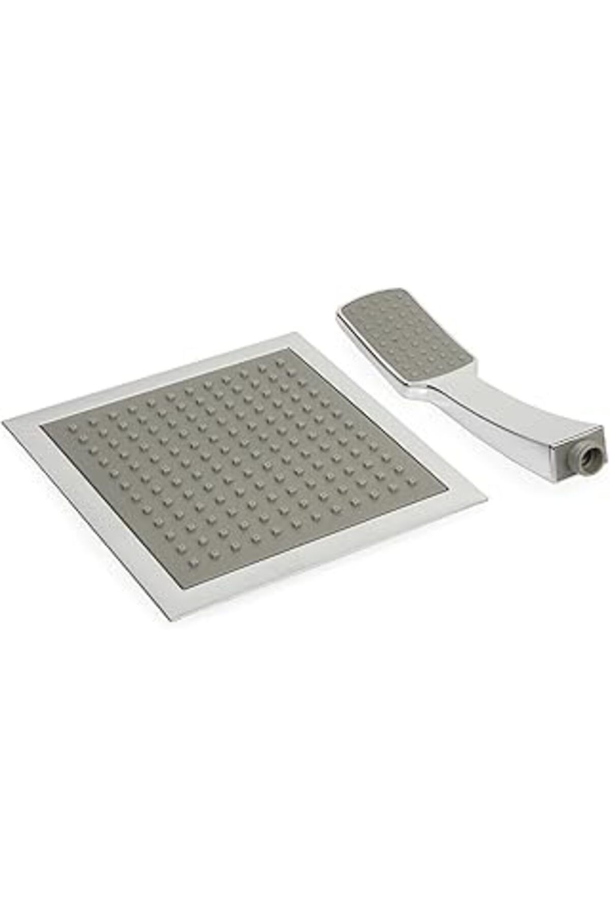 Pazarcan Faumix Quadro Model Banyo Tepe Duş Başlığı Başlık Kireç Kırıcılı Sistem (Ikili Set)